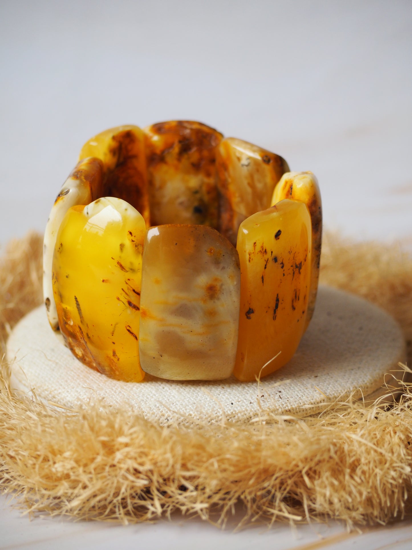 Huge Unique Raw Amber Bracelet + Certificate