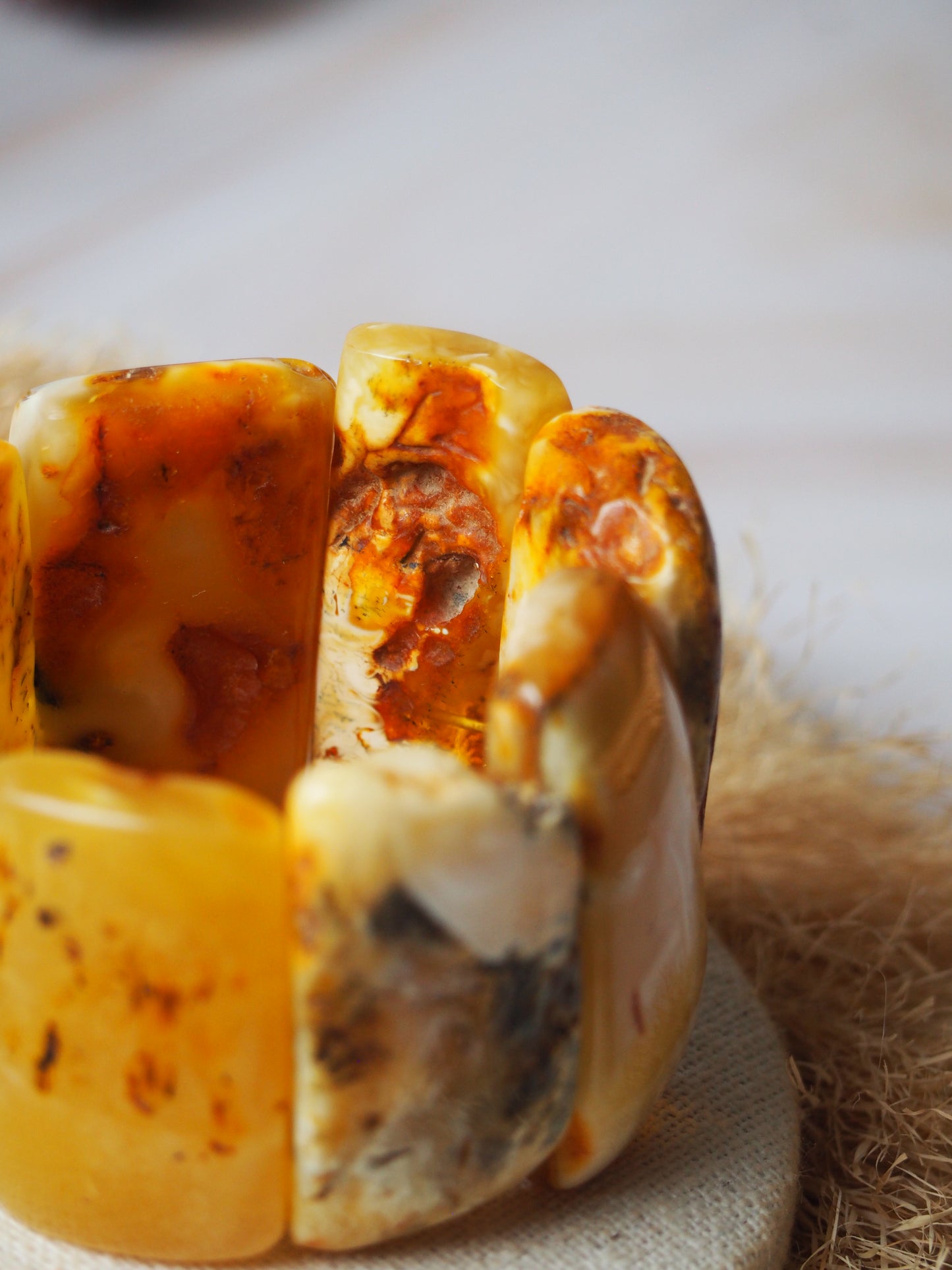 Huge Unique Raw Amber Bracelet + Certificate