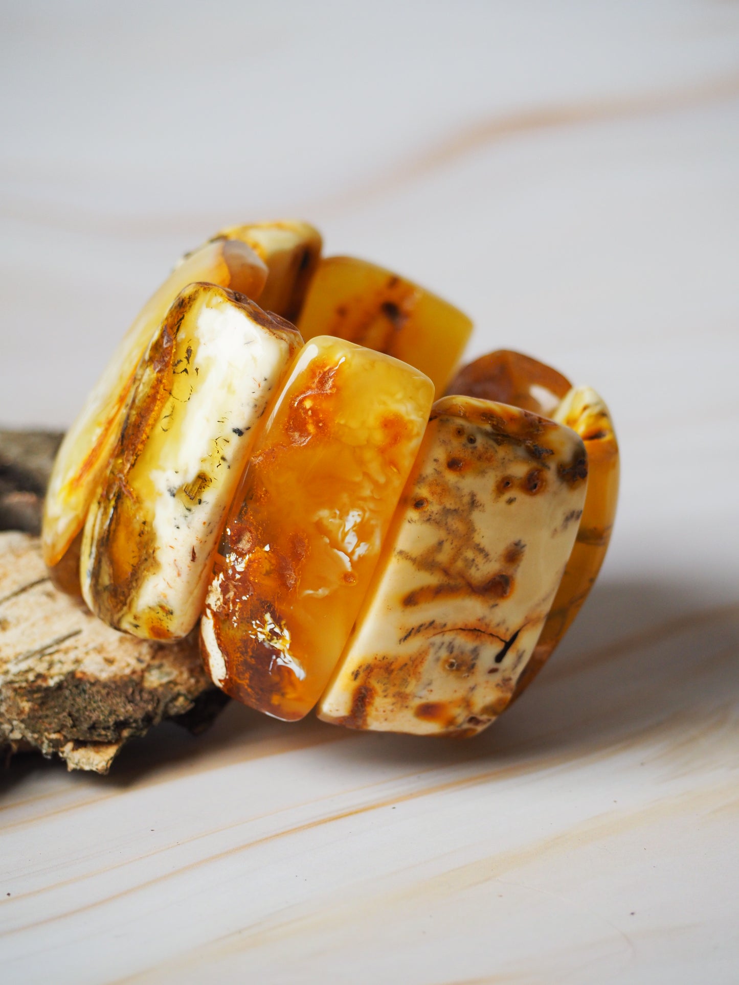 Huge Unique Raw Amber Bracelet + Certificate