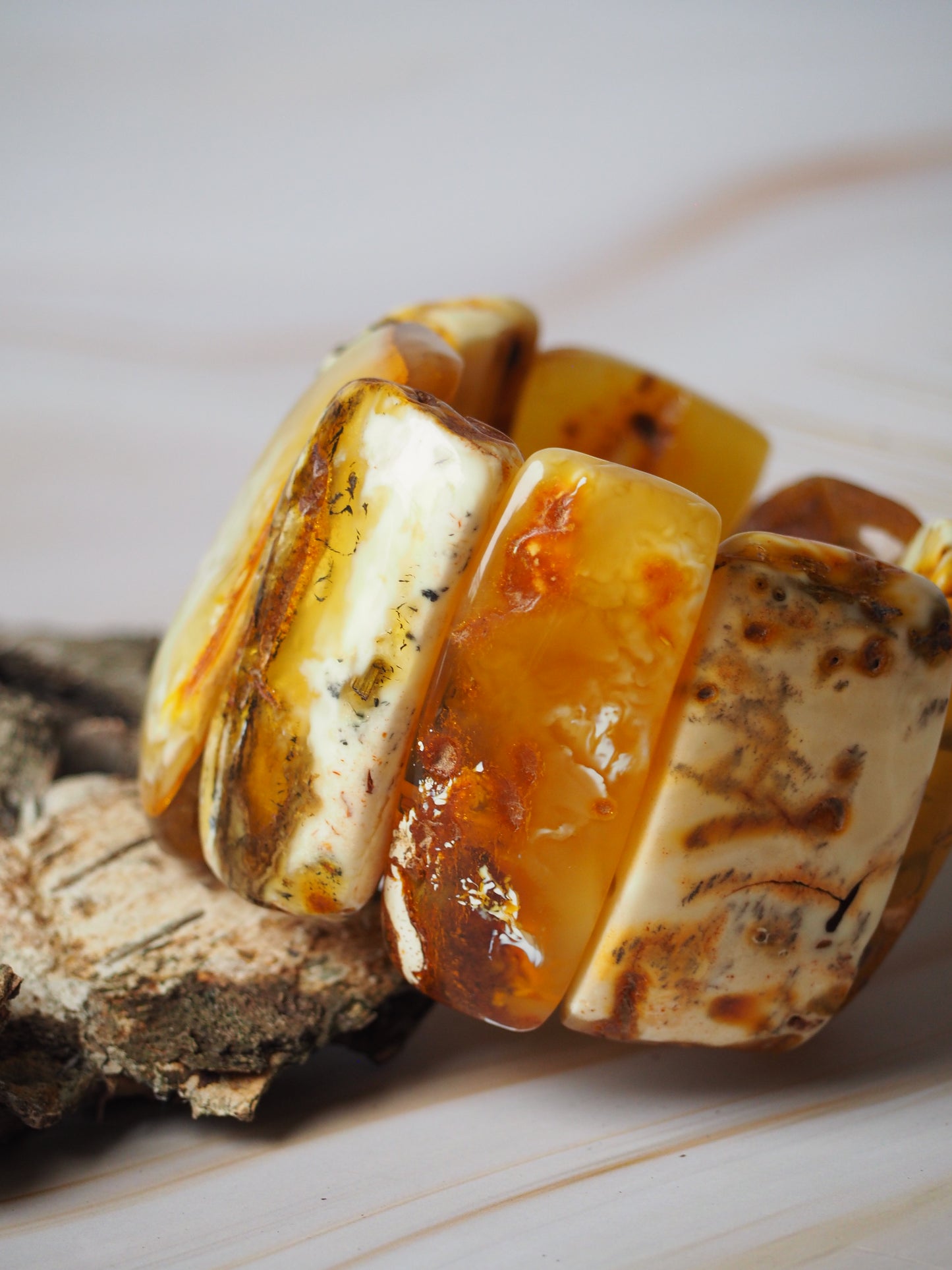 Huge Unique Raw Amber Bracelet + Certificate