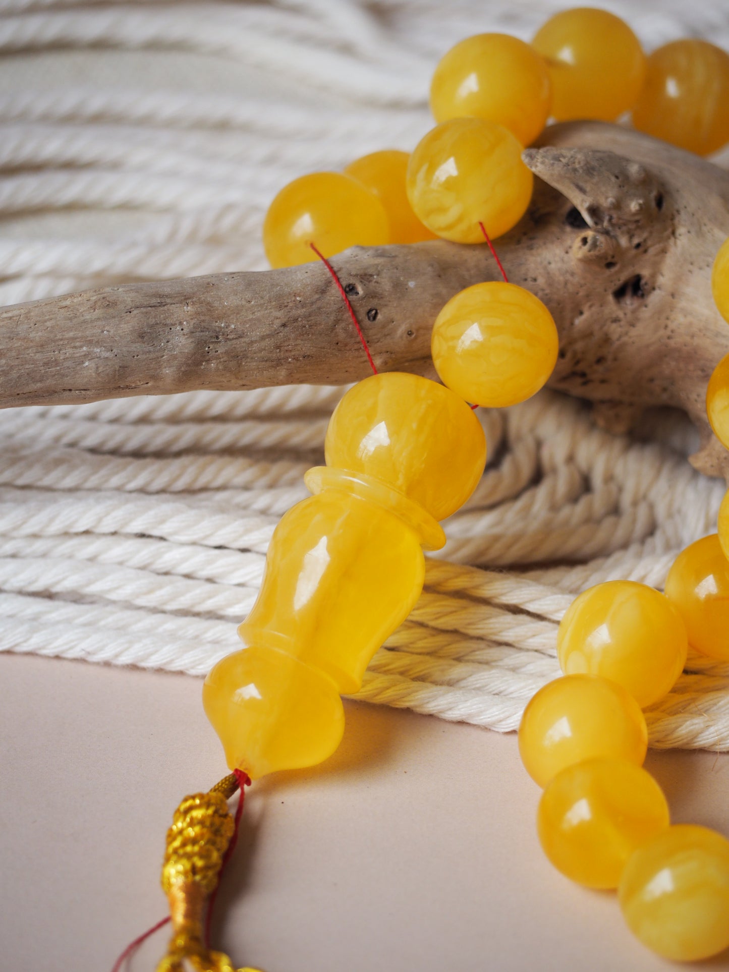 Natural Butterscotch Amber Rosary 15mm + Certificate