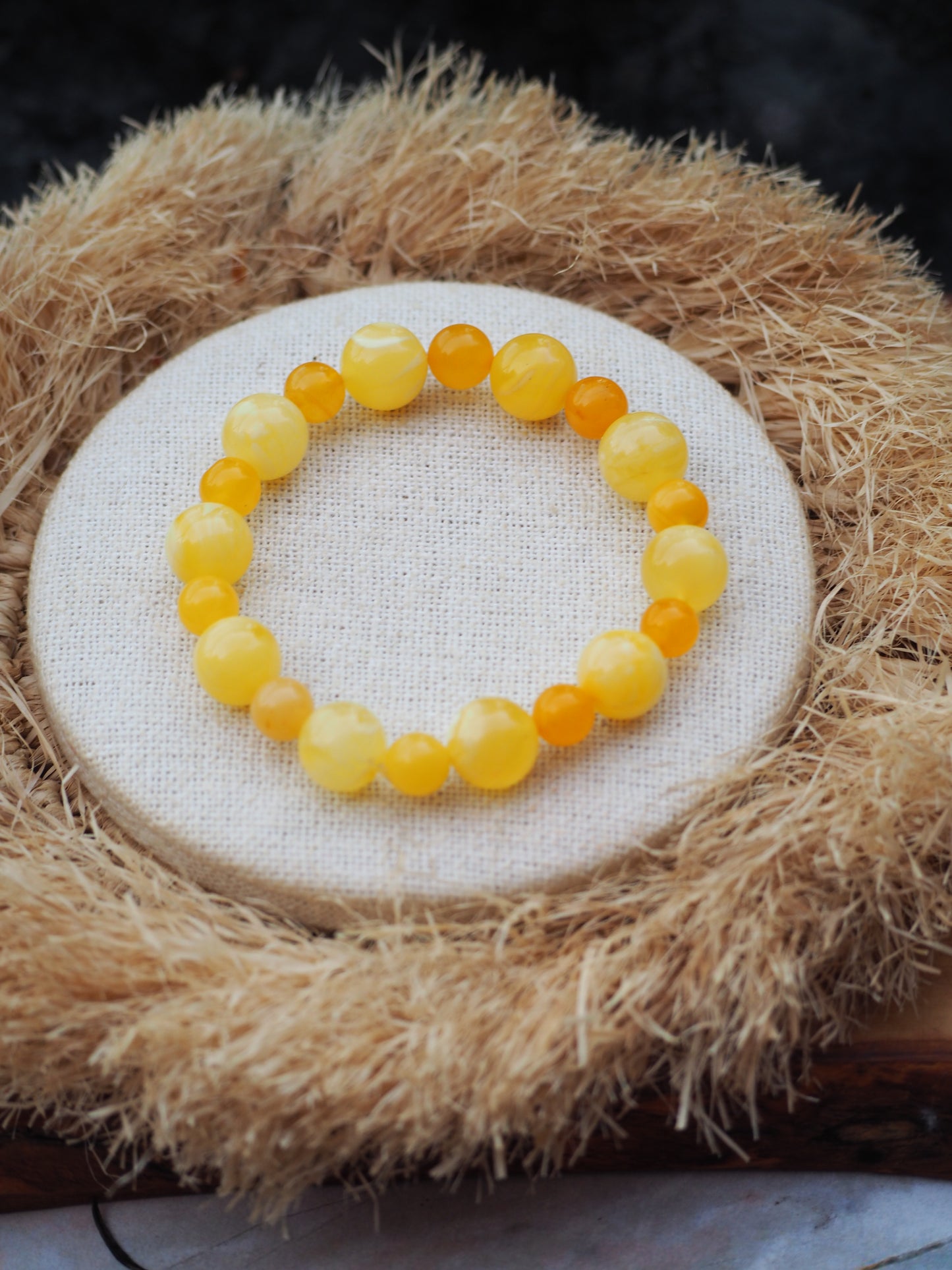 Irregular Butterscotch/ Honey/ Royal White Amber Bracelet 8mm-12mm