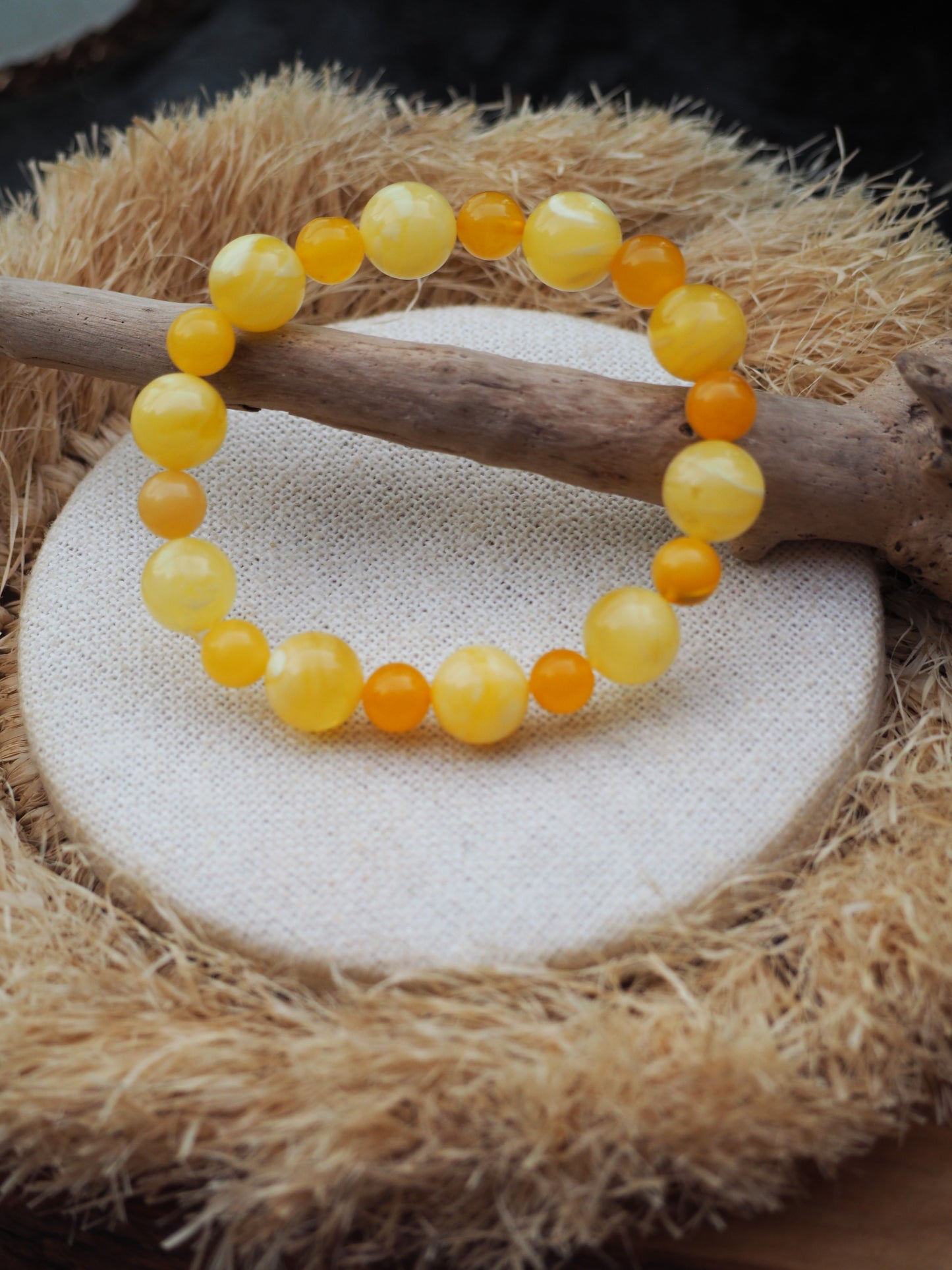Irregular Butterscotch/ Honey/ Royal White Amber Bracelet 8mm-12mm