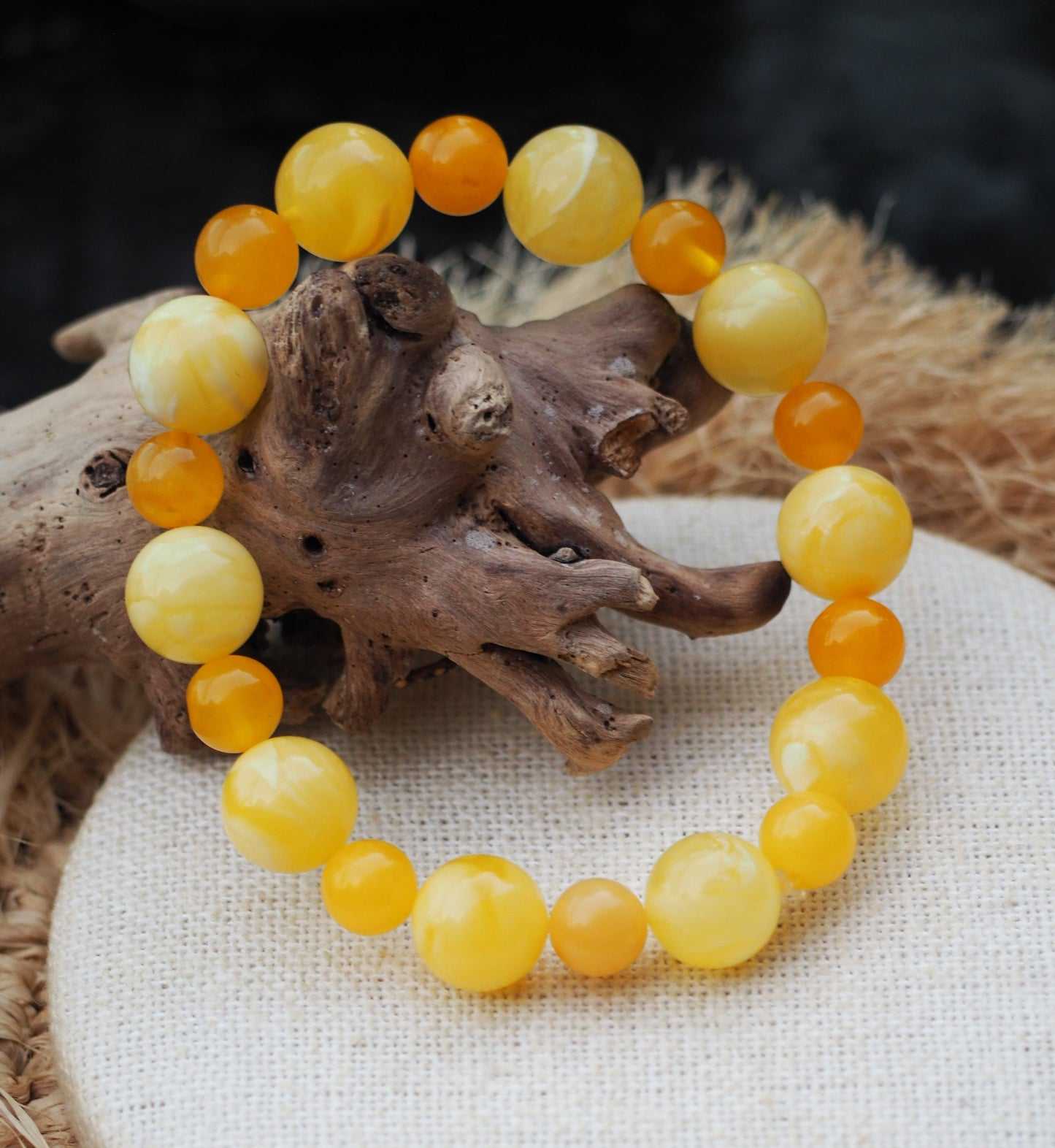 Irregular Butterscotch/ Honey/ Royal White Amber Bracelet 8mm-12mm