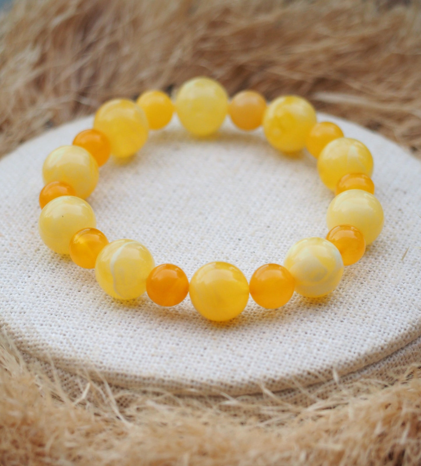 Irregular Butterscotch/ Honey/ Royal White Amber Bracelet 8mm-12mm