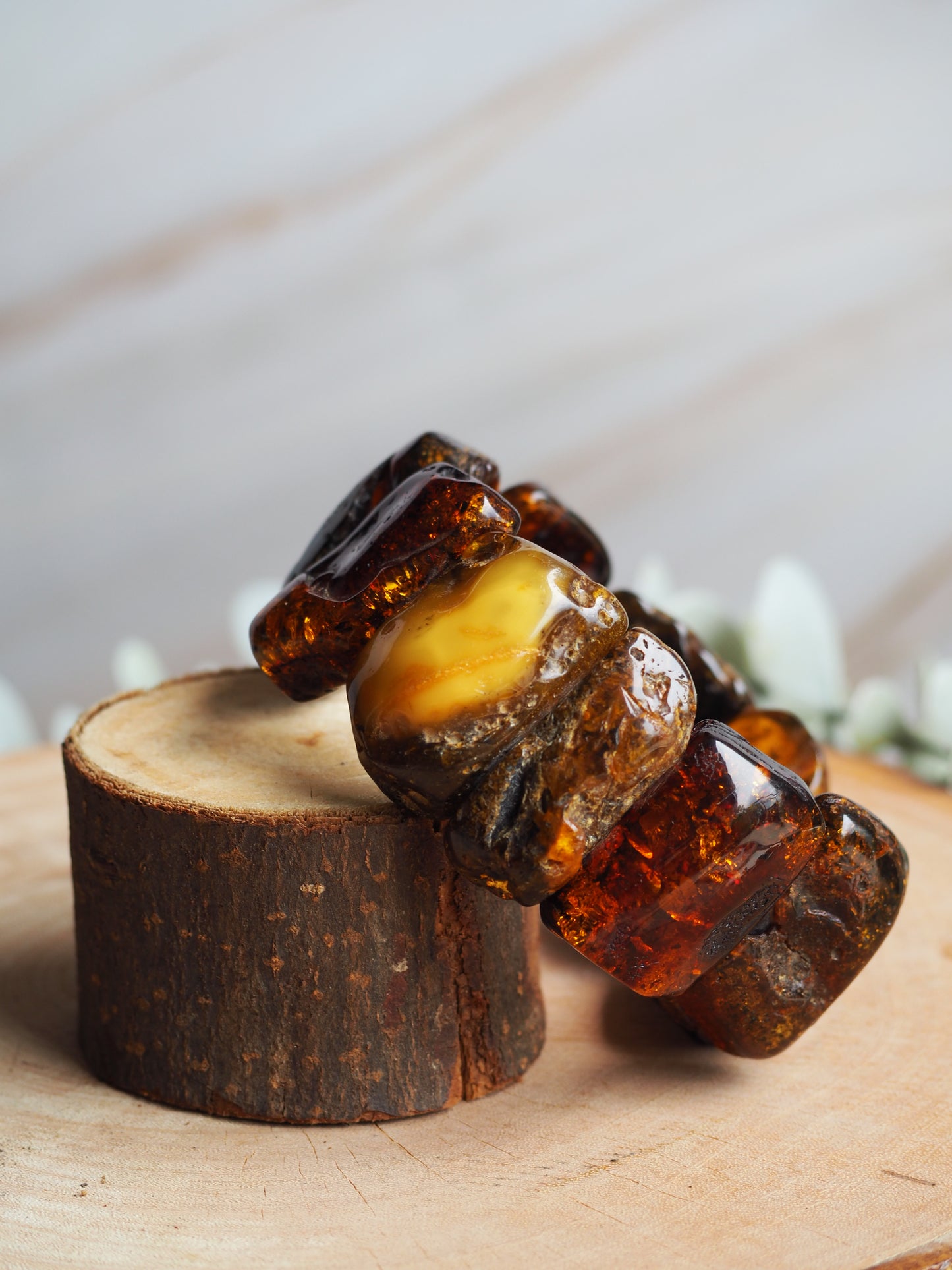 Huge Raw Amber Irregural Bracelet 90g