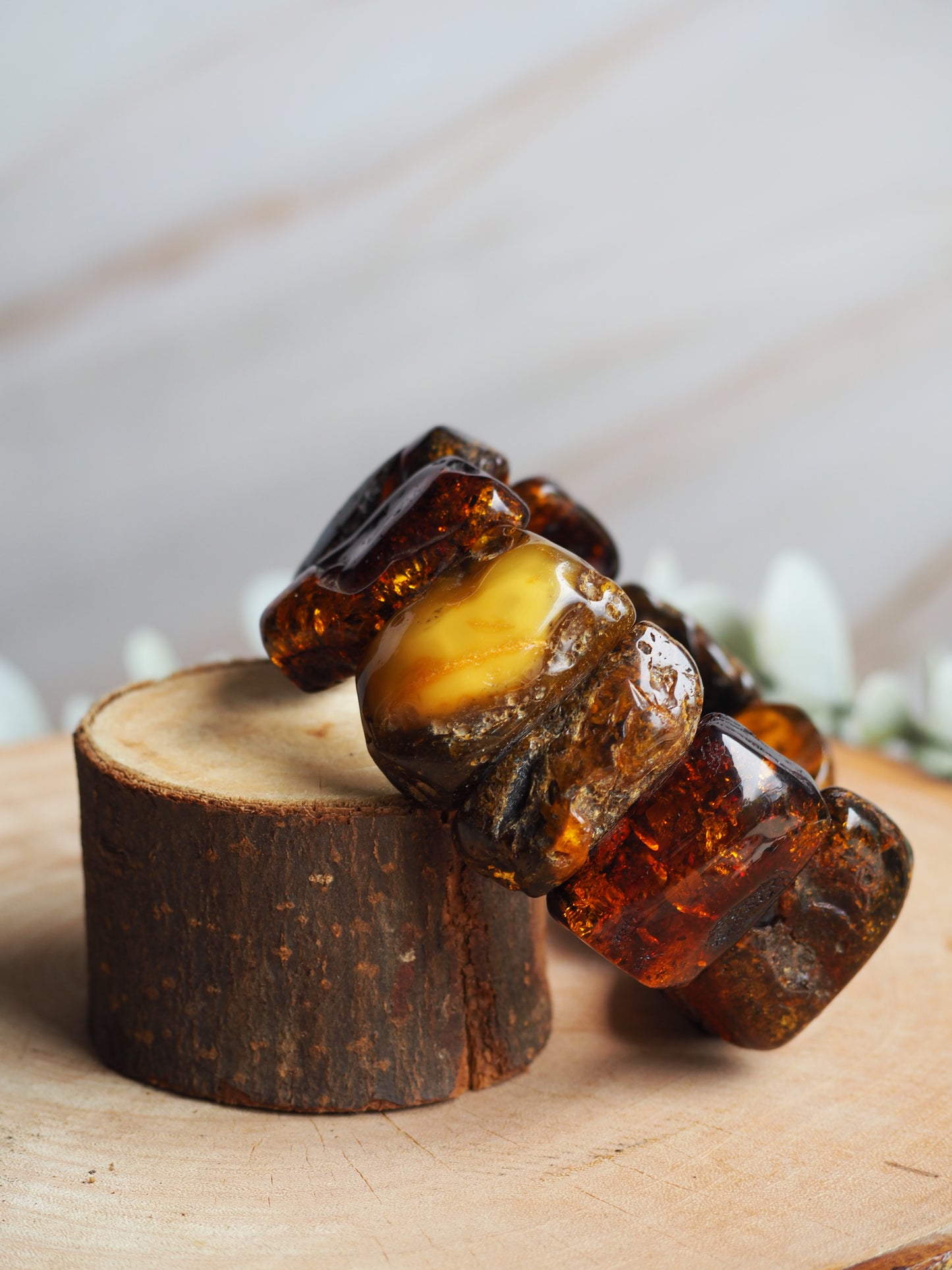Huge Raw Amber Irregural Bracelet 90g