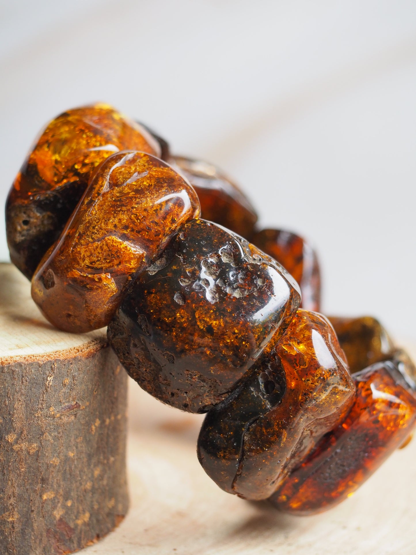Huge Raw Amber Irregural Bracelet 90g