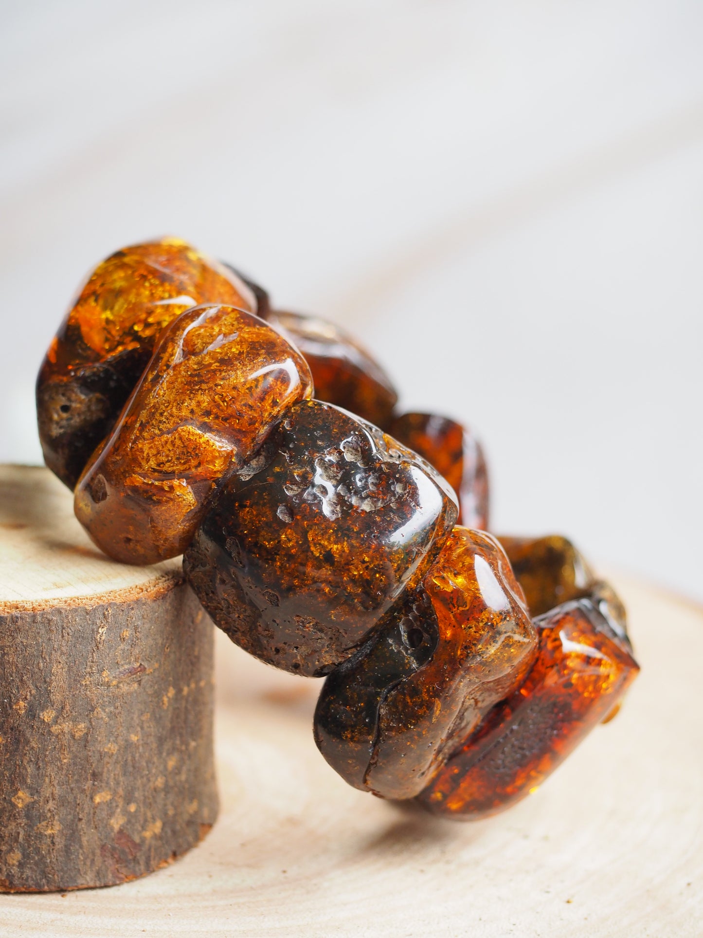 Huge Raw Amber Irregural Bracelet 90g