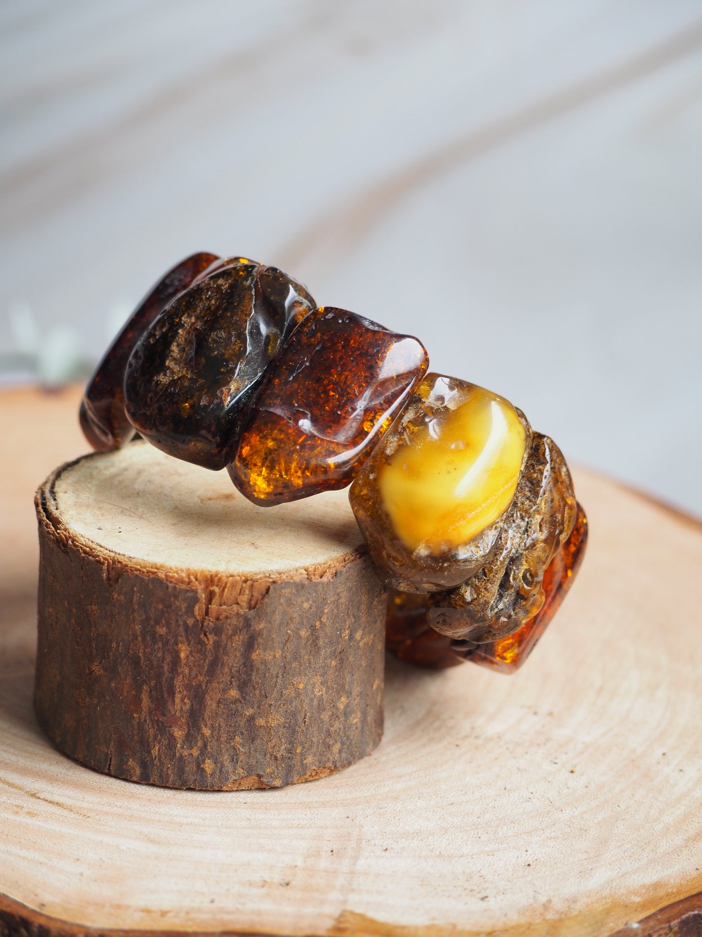 Huge Raw Amber Irregural Bracelet 90g