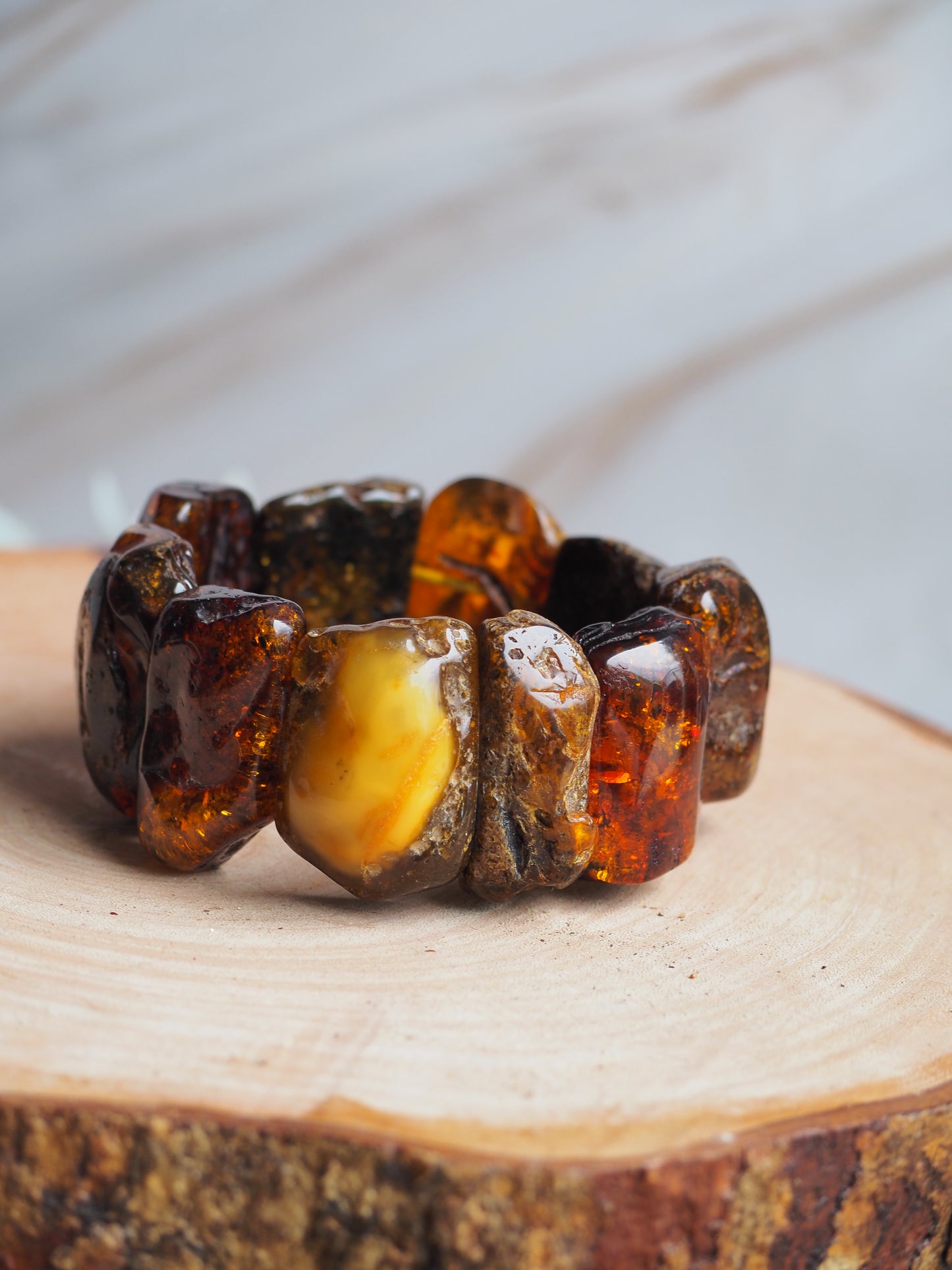 Huge Raw Amber Irregural Bracelet 90g