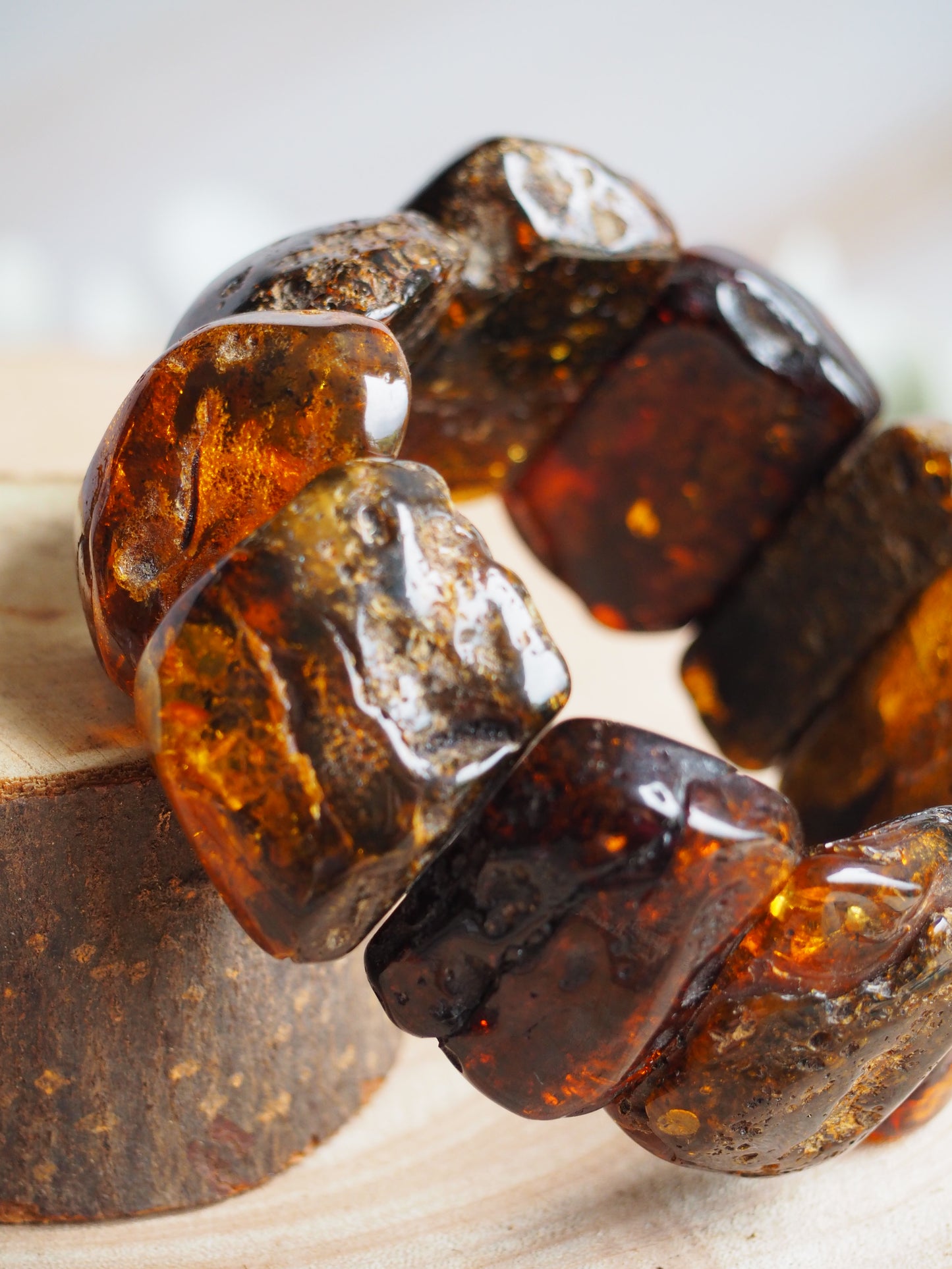 Huge Raw Amber Irregural Bracelet 90g