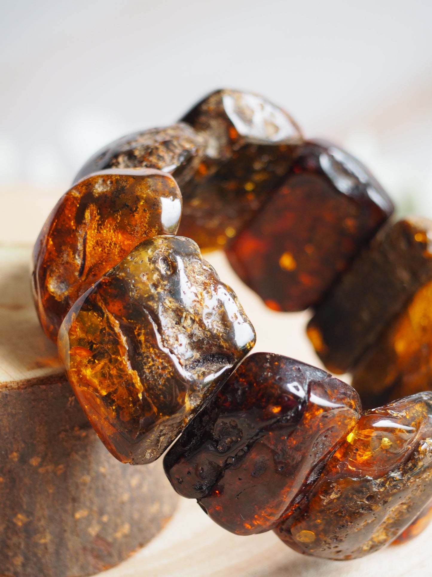 Huge Raw Amber Irregural Bracelet 90g