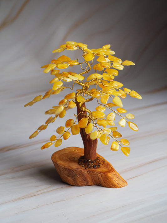 Handmade Natural Butterscotch Amber Lucky Tree 20cm
