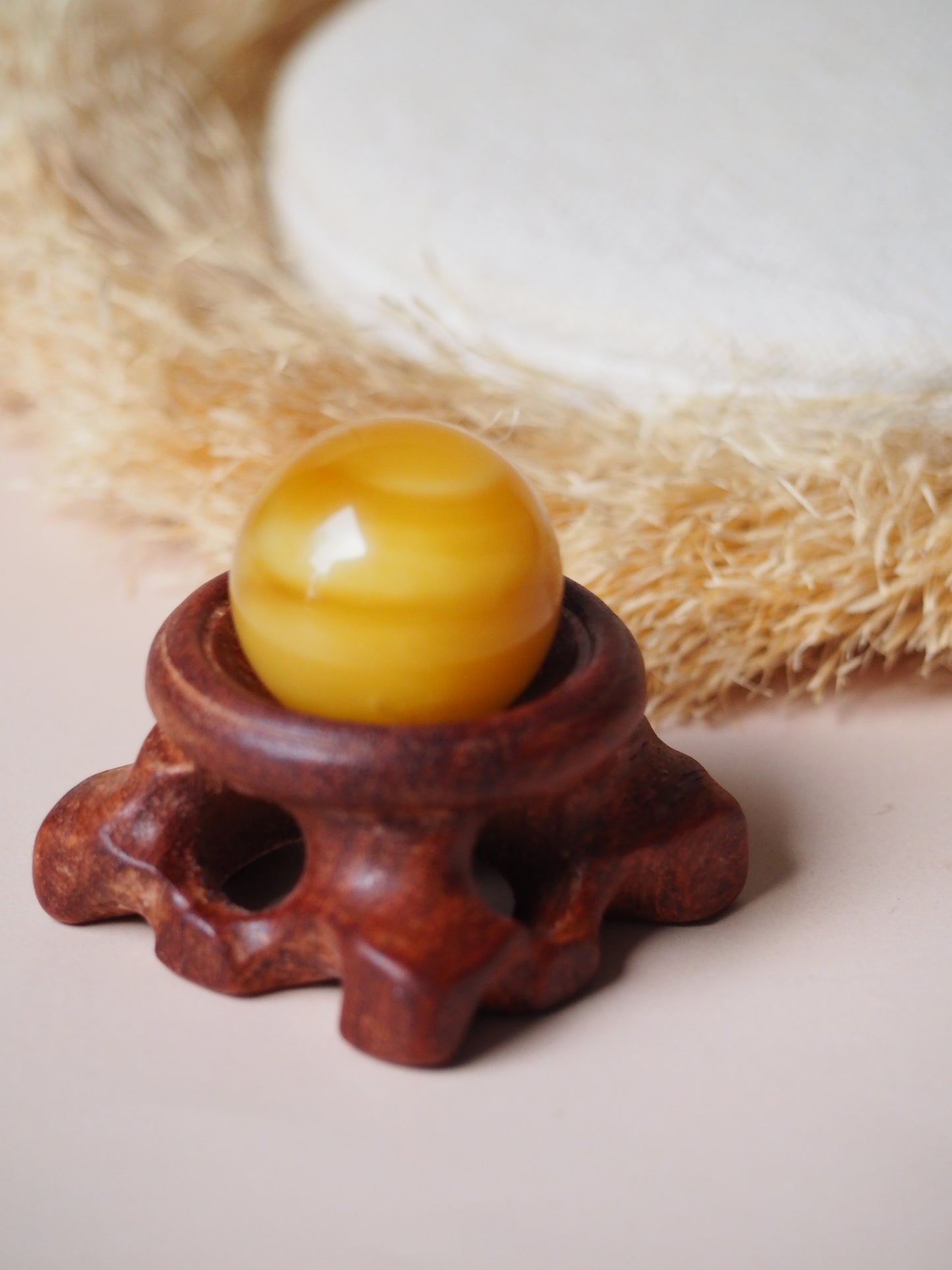 Unique Natural Butterscotch Amber Ball/ Globe 25,2mm