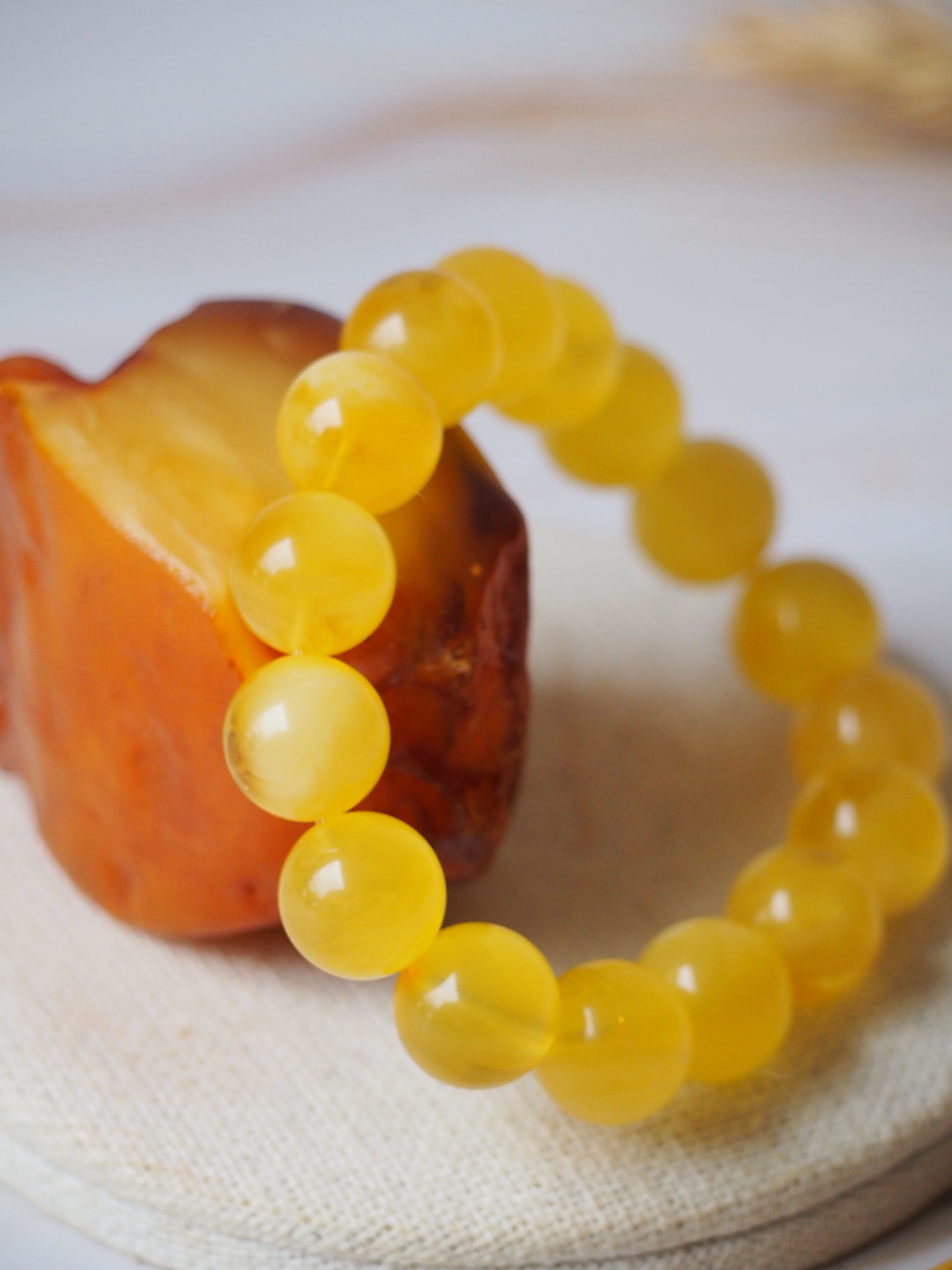 Honey raw unpolished adult amber bracelet