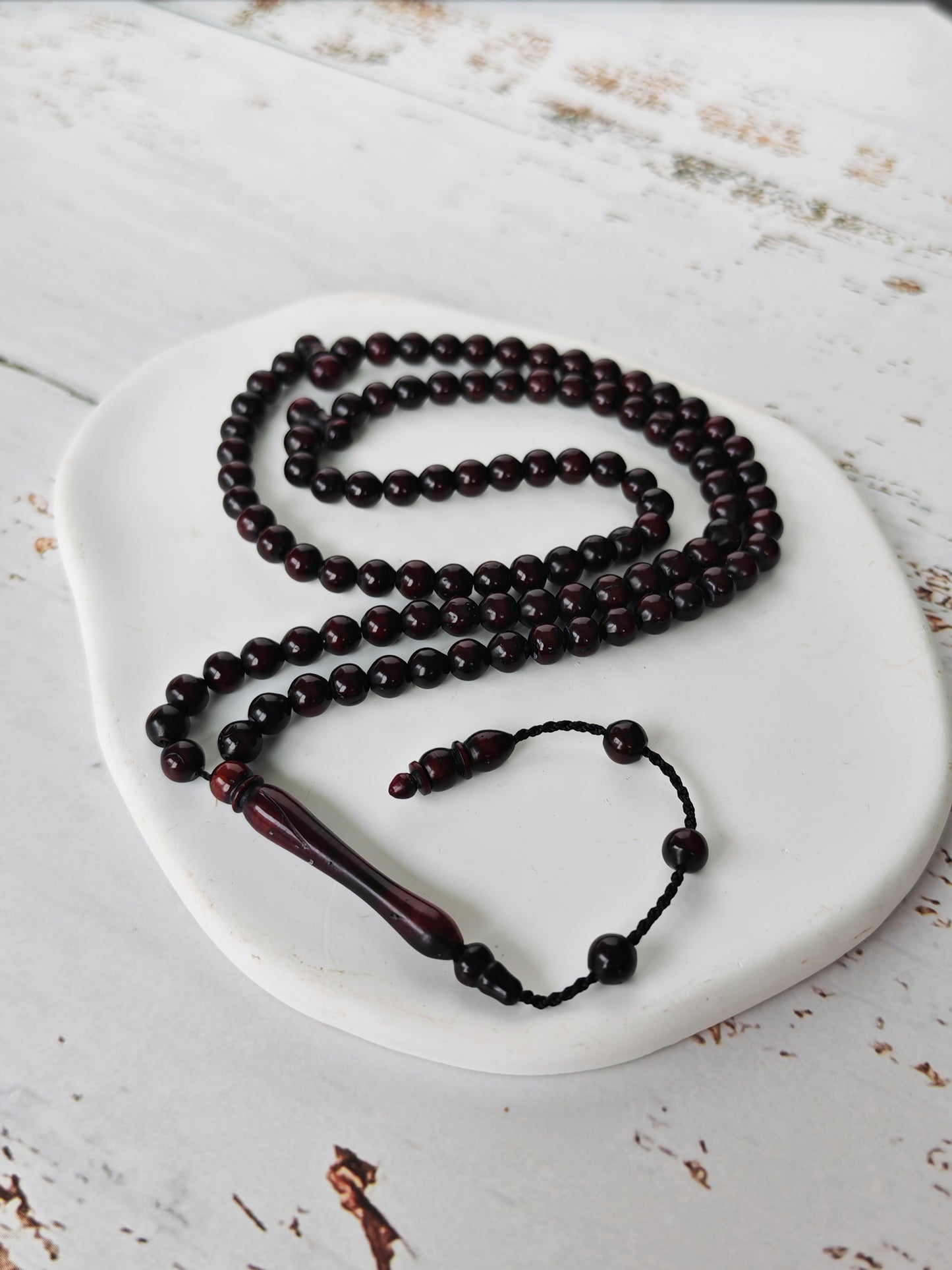 Antique Kokka Seed Wood Tasbih | Ottoman Design | 99 Micro Beads | 5.2mm