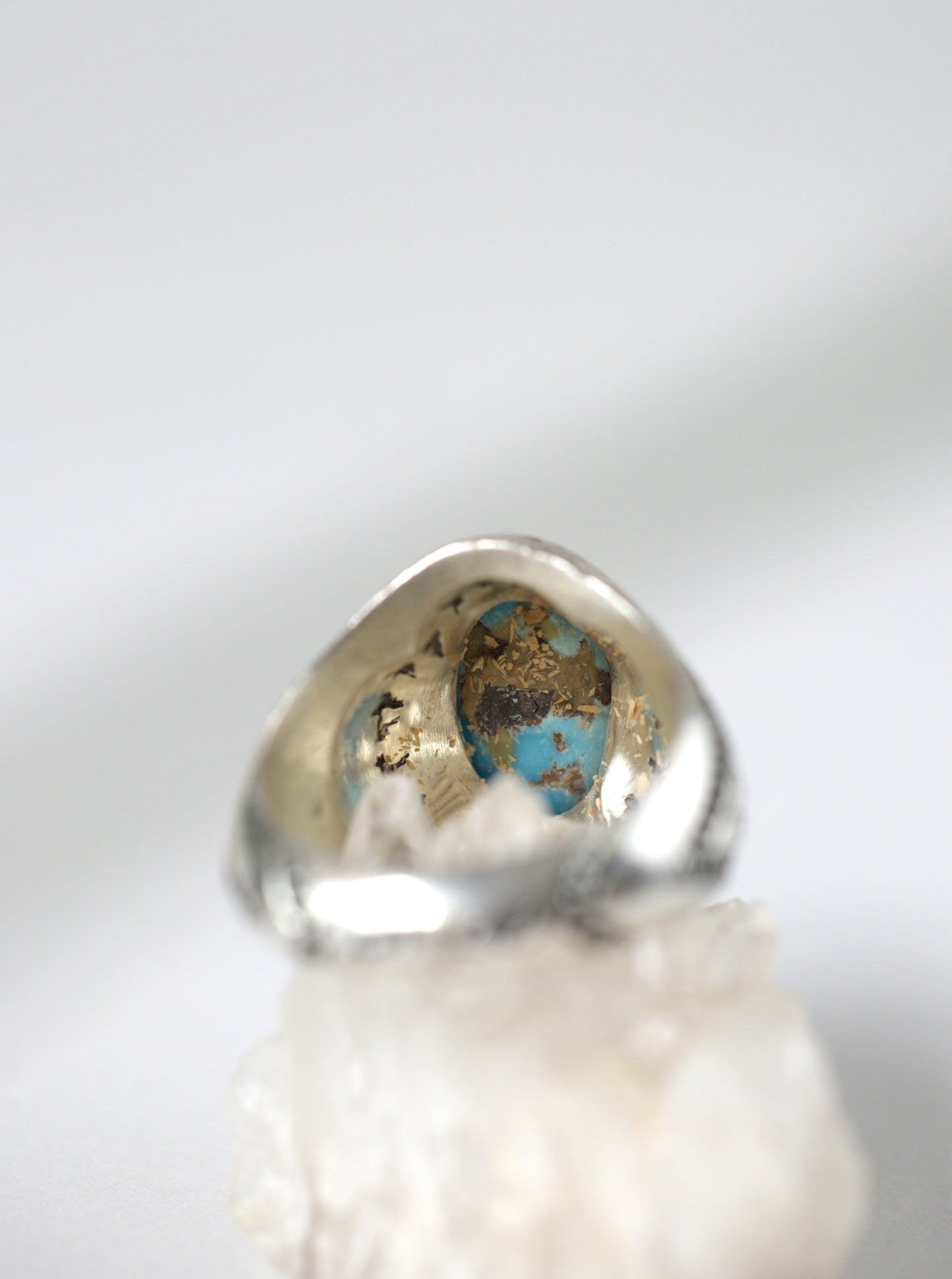 Oval Persian Turquoise Ring – 925 Silver | Natural Inclusions