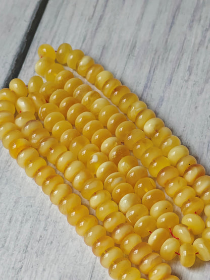 Half-Half Baltic Amber Misbah | 117 Donut-Shaped Beads