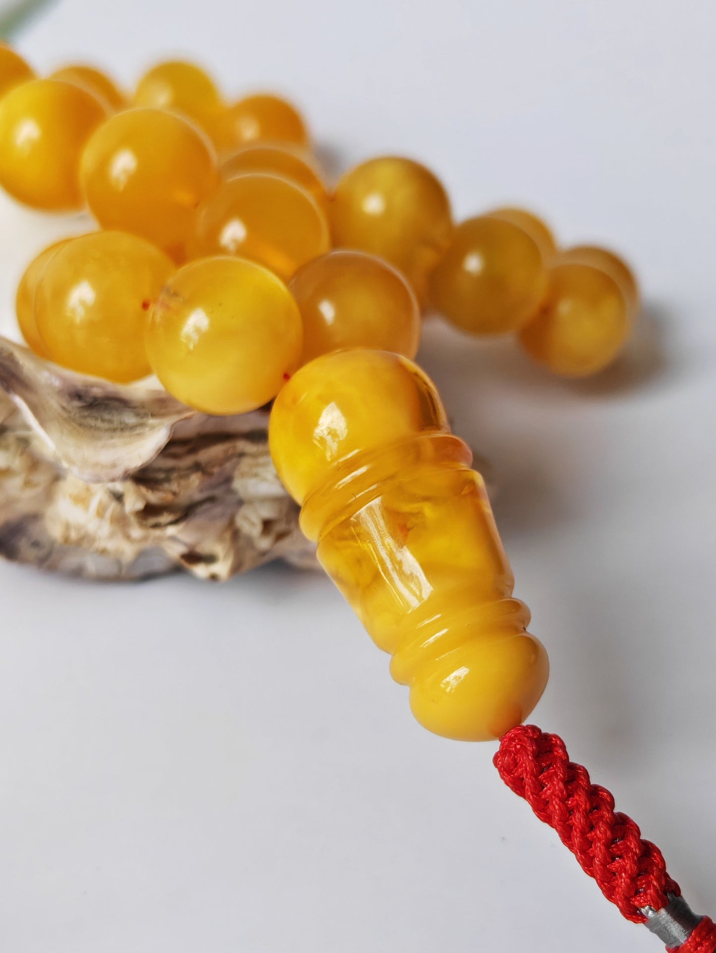 Large Aged Baltic Amber Rosary with Half-Half imami | 55 Beads | Collectible Piece