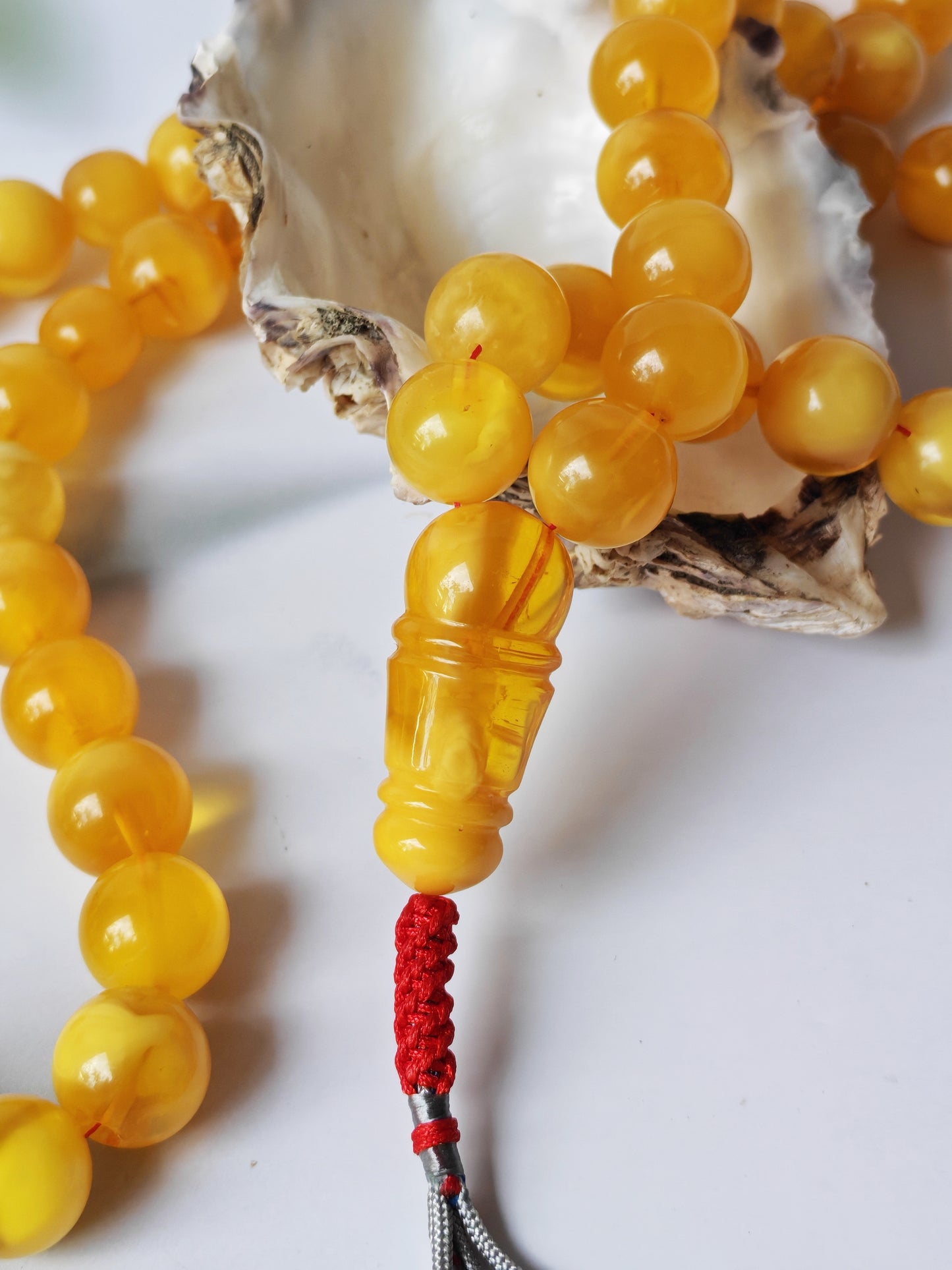 Large Aged Baltic Amber Rosary with Half-Half imami | 55 Beads | Collectible Piece