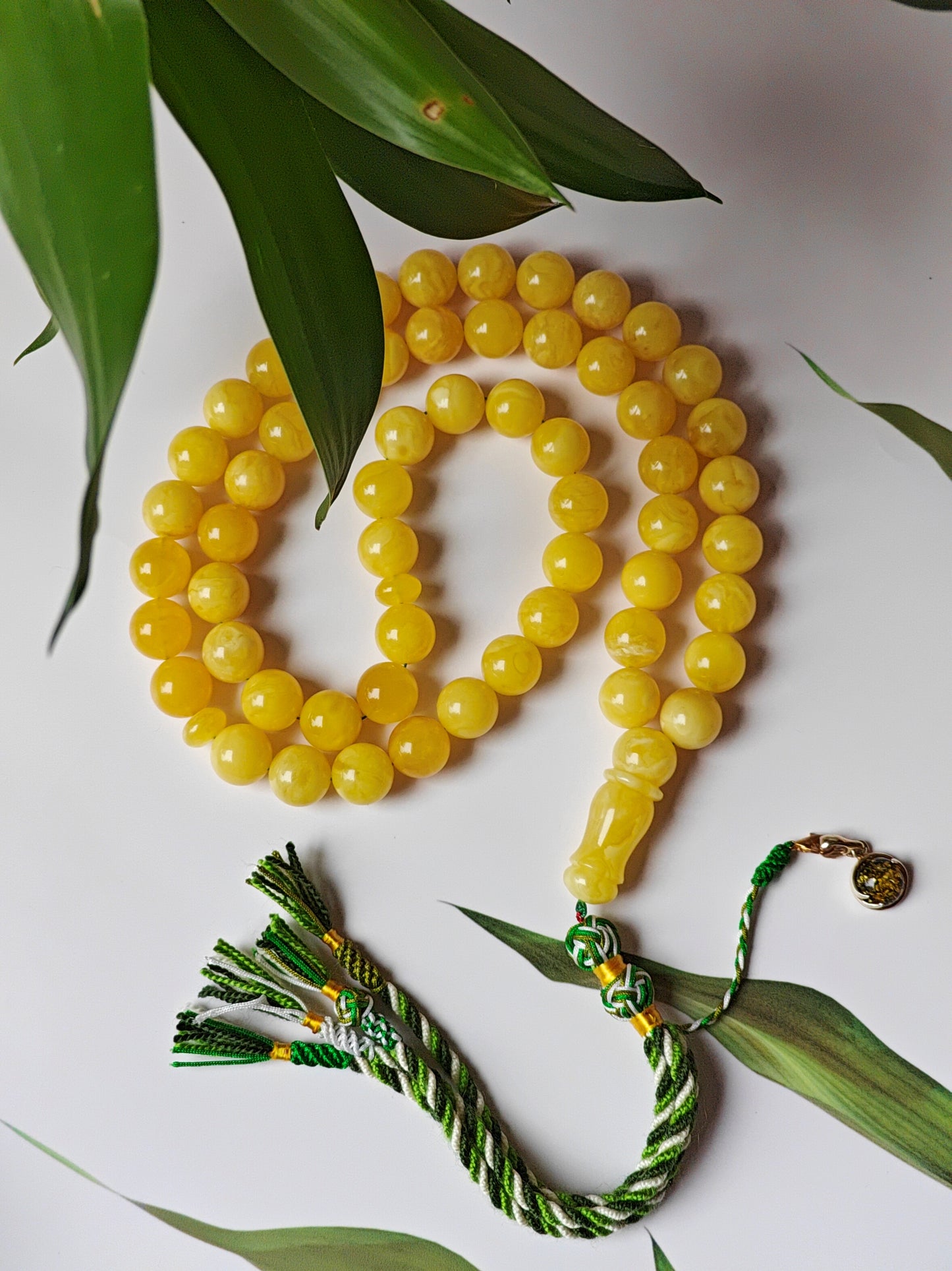 Butterscotch Amber Tasbih with Certificate 57 Beads 12.5 mm