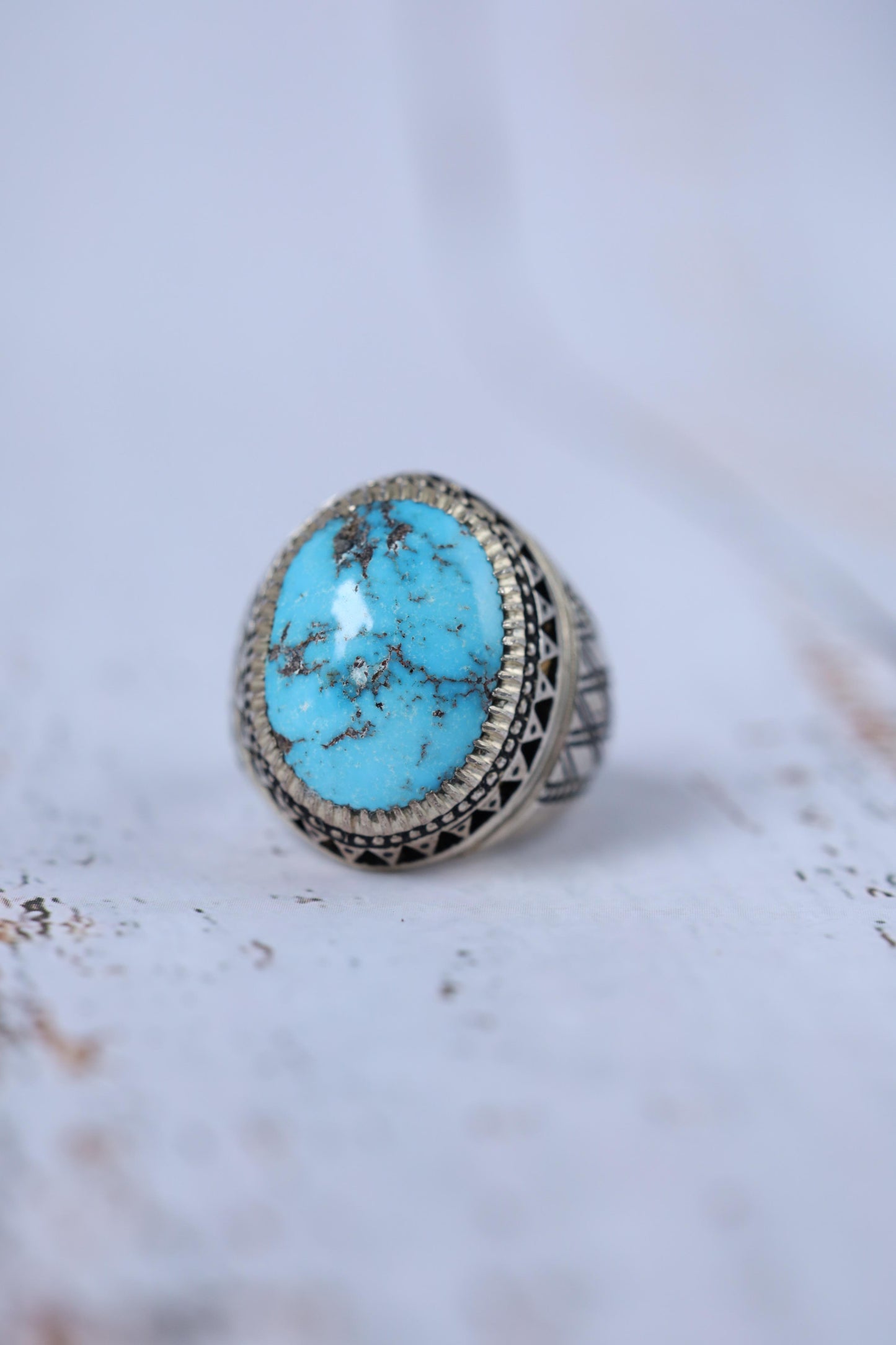 Natural Persian Turquoise Ring | Handcrafted in Iraq