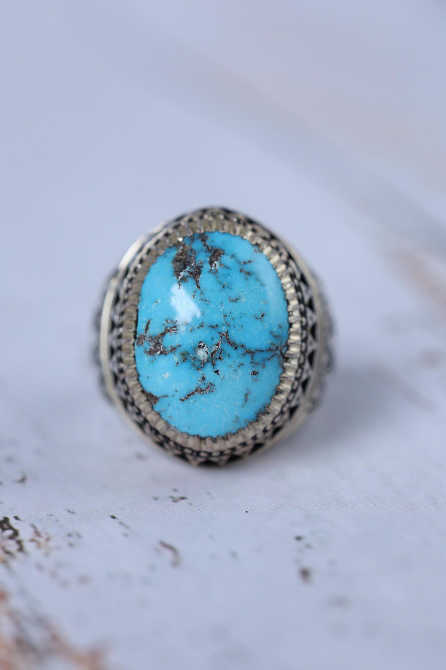 Natural Persian Turquoise Ring | Handcrafted in Iraq