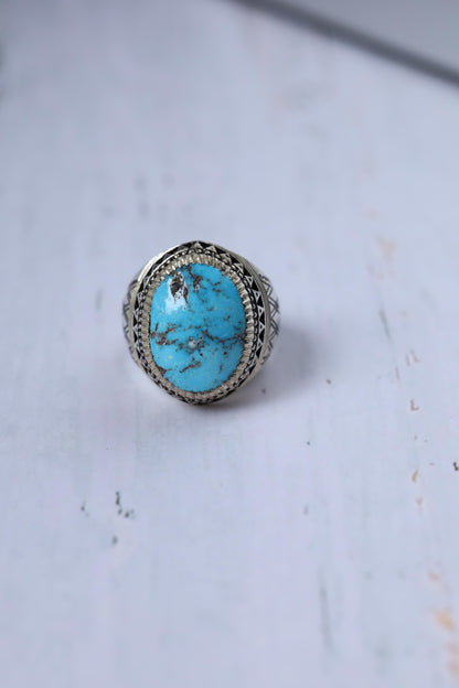 Natural Persian Turquoise Ring | Handcrafted in Iraq