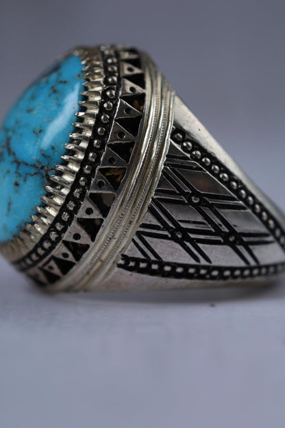 Natural Persian Turquoise Ring | Handcrafted in Iraq