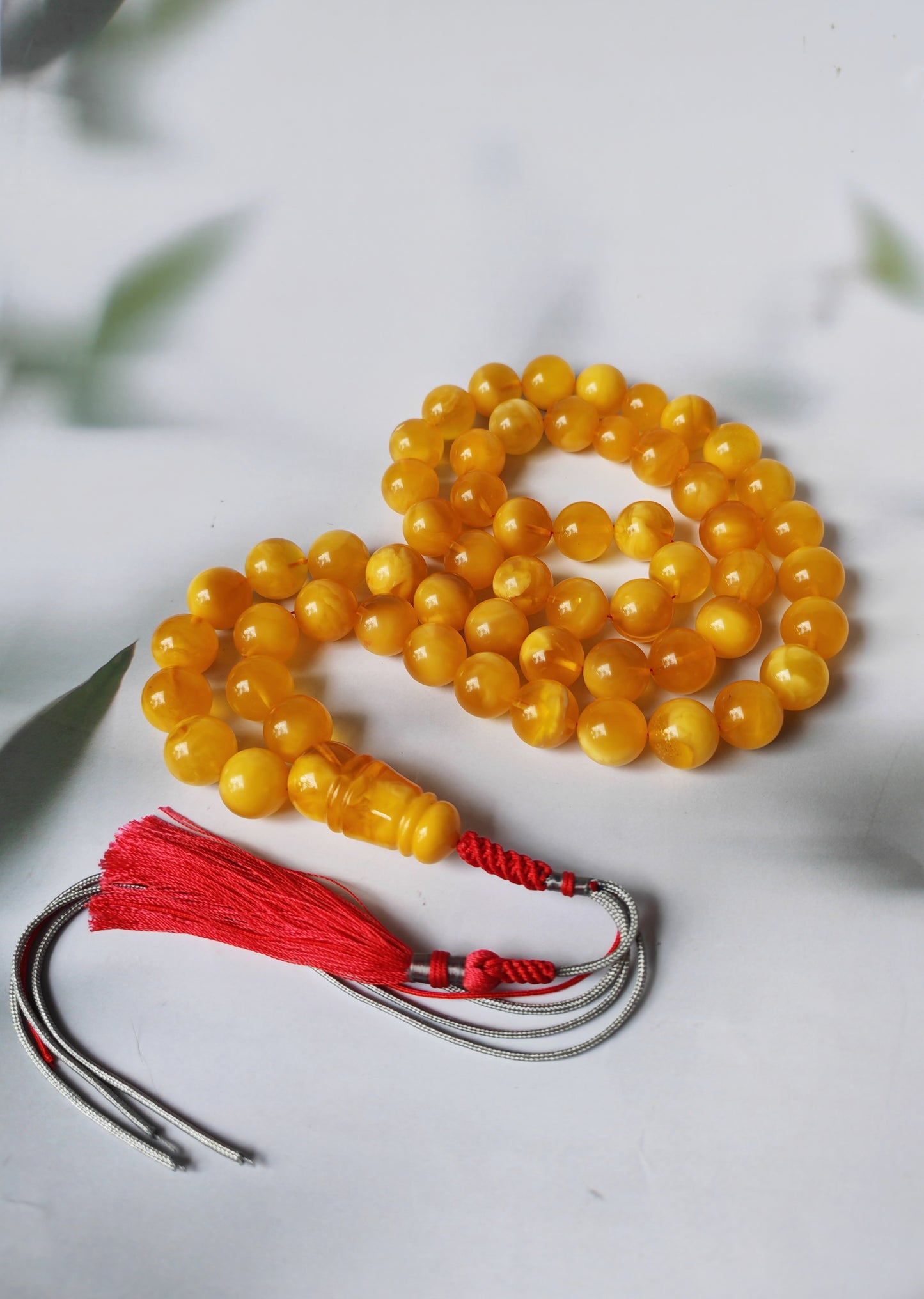 Large Aged Baltic Amber Rosary with Half-Half imami | 55 Beads | Collectible Piece