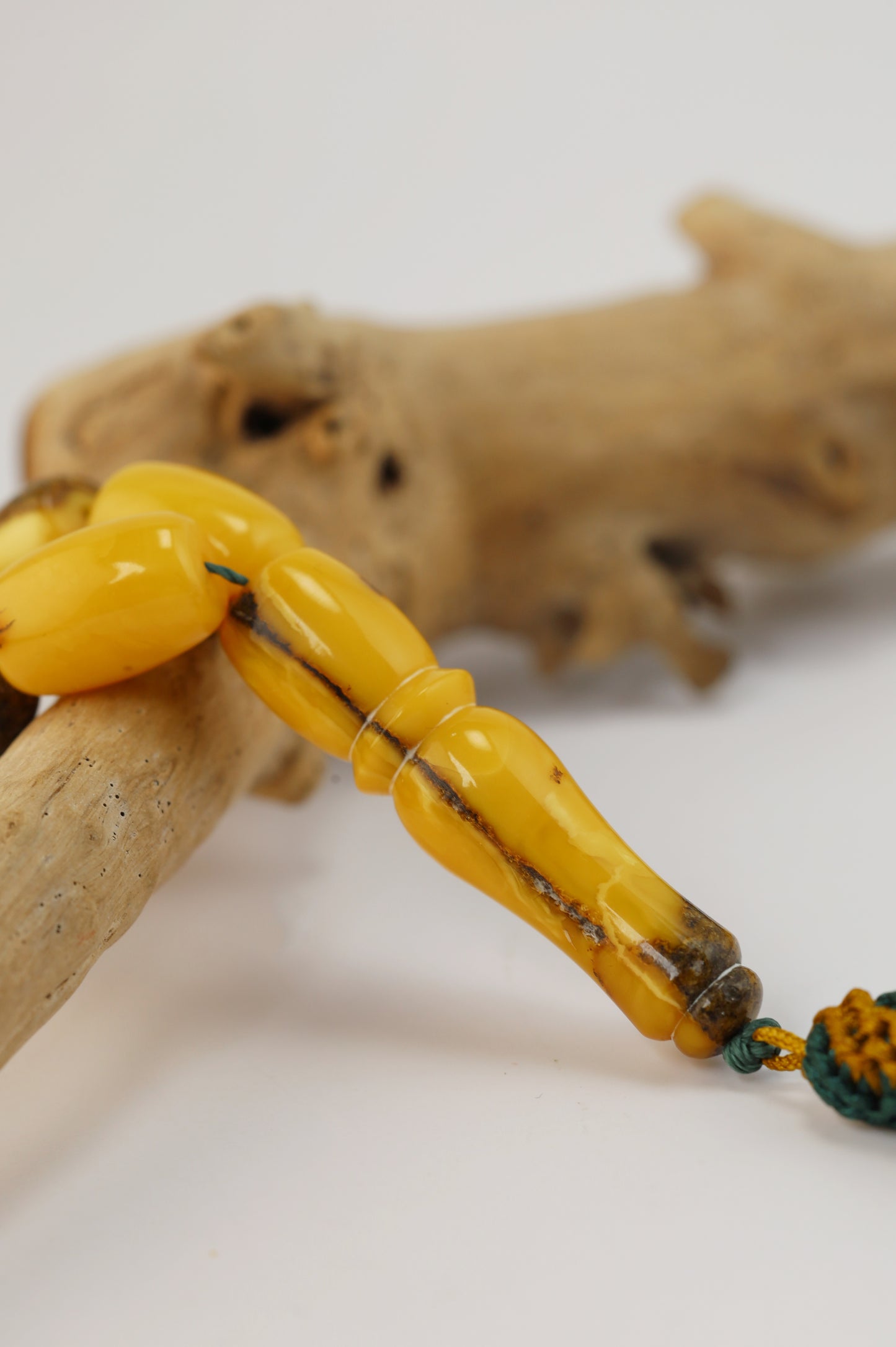 Aged Natural Multicolor Marble Raw Amber Misbah 33 Barrel Beads