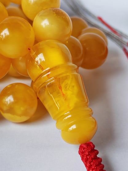Large Aged Baltic Amber Rosary with Half-Half imami | 55 Beads | Collectible Piece