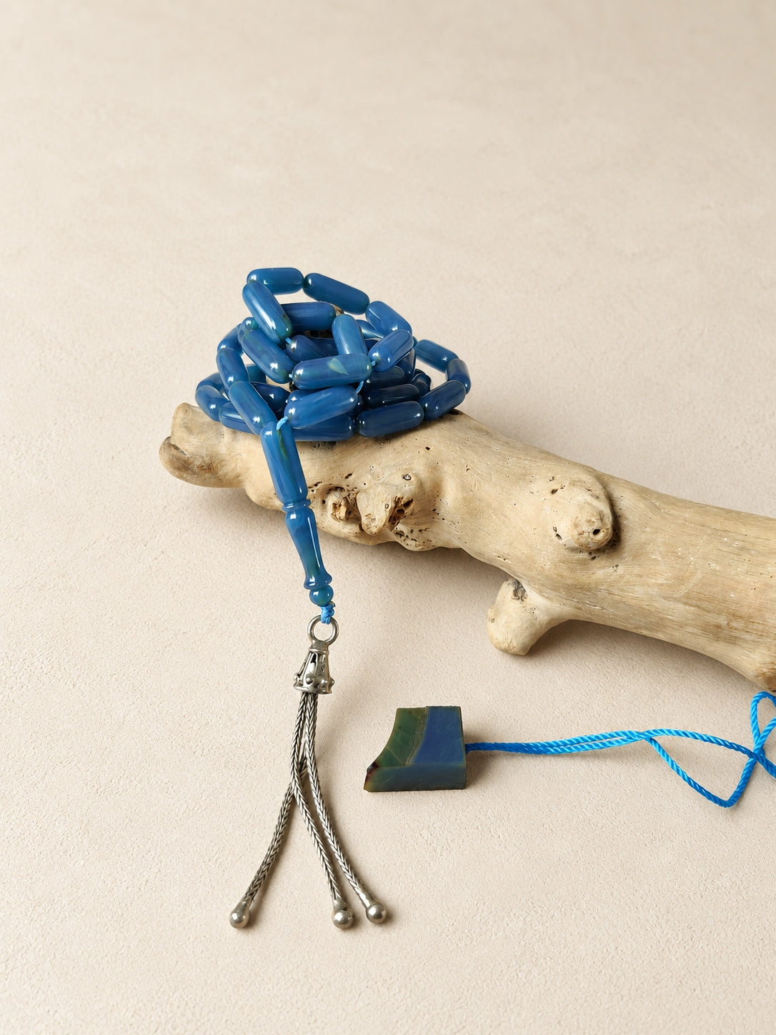American Bakelite Rosary | 45 Capsule Beads | Micro Size | Blue Moon