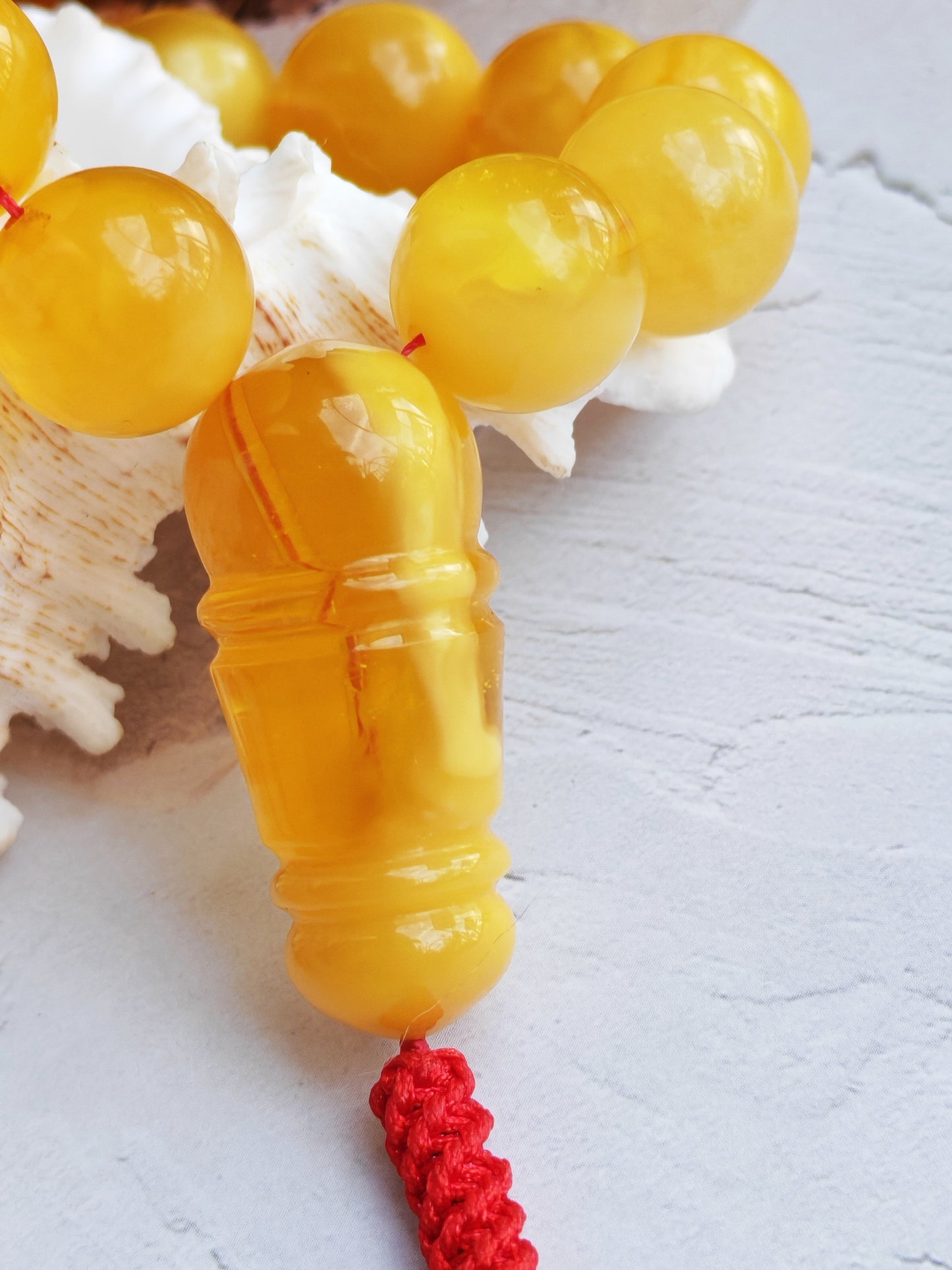 Large Aged Baltic Amber Rosary with Half-Half imami | 55 Beads | Collectible Piece