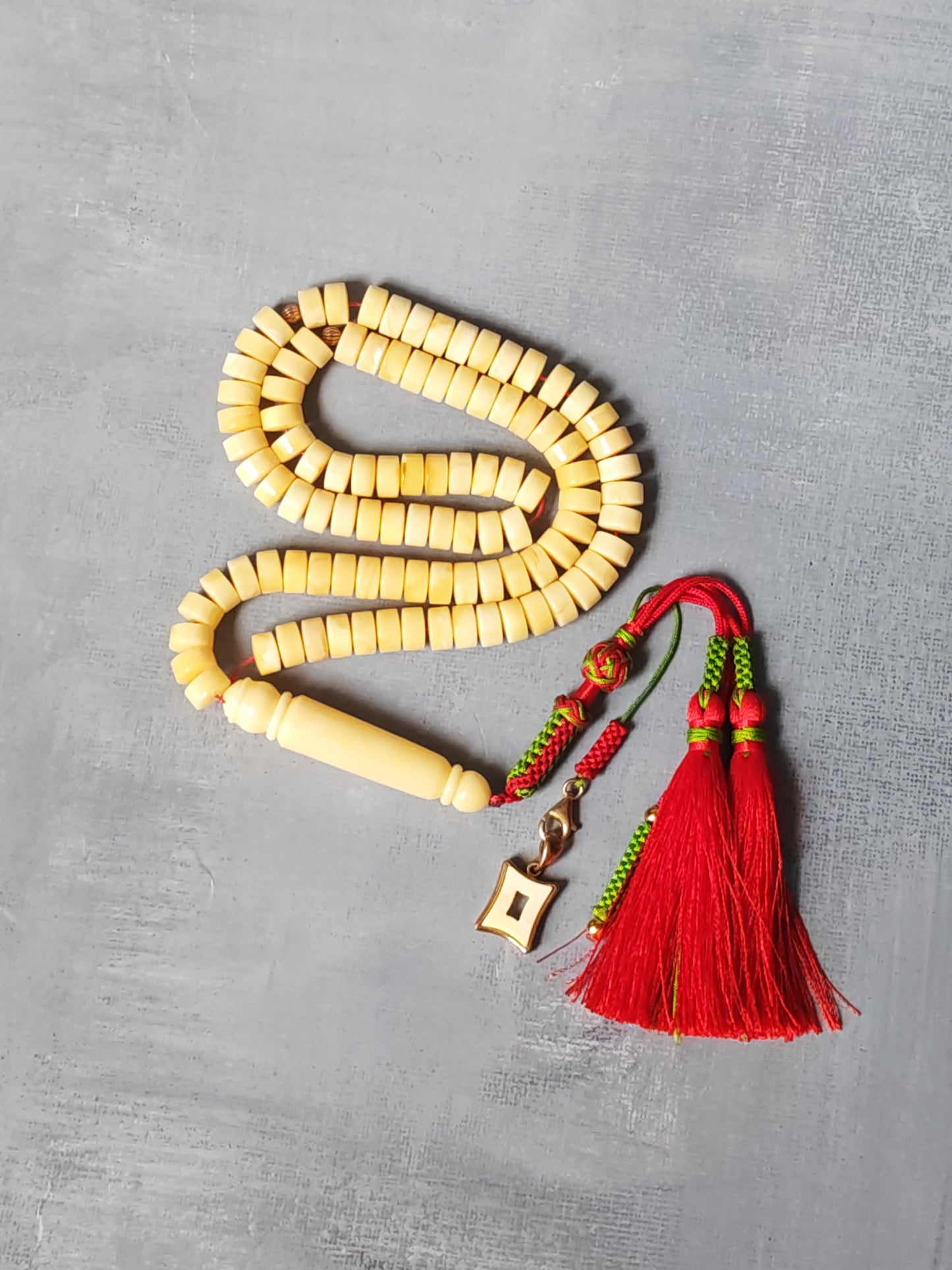 Amber Rosary – 99 Beads | Milk & White Donut Discs