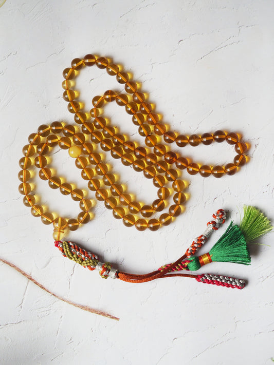 Natural Dominican Amber Pocket Size Rosary 99 Beads