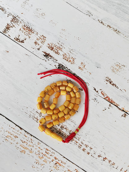 Natural Aged Marble Honey Baltic Amber Tasbih | 42 Barrel Beads | Natural Inclusions | Pocket Size