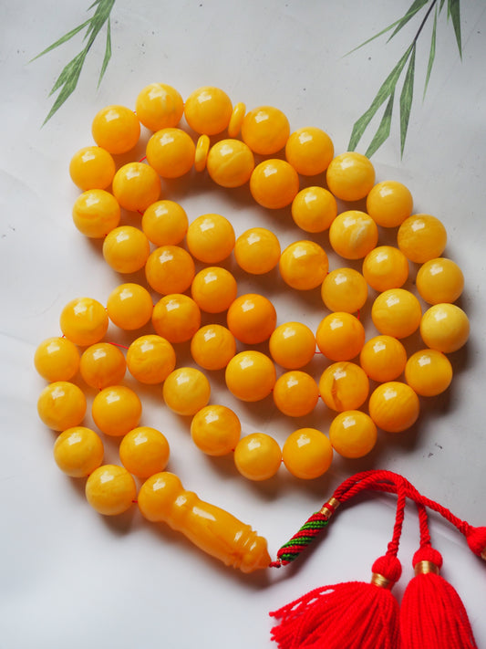 Unique Huge Natural Butterscotch Amber Prayer Beads 54 Beads + spare 233g