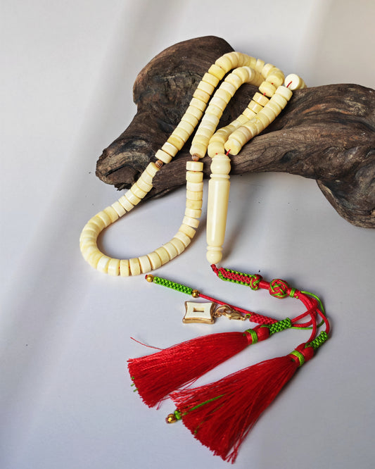 Amber Rosary – 99 Beads | Milk & White Donut Discs