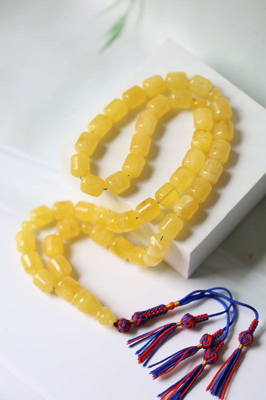 Barrel Shape Honey Natural Amber Rosary / Tasbih