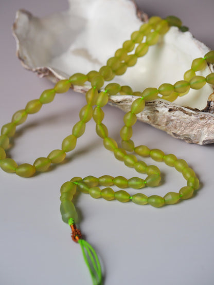 Natural Apple Green Shah Maqsood Tasbih 99 Beads
