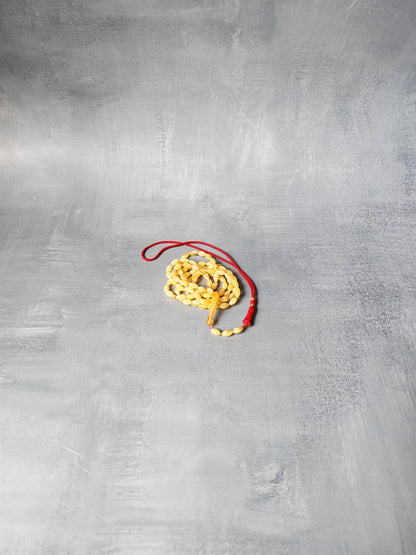 Micro Baltic Amber Rosary | 99+3 Milk Cloudy Olive Beads, Ultra Lightweight