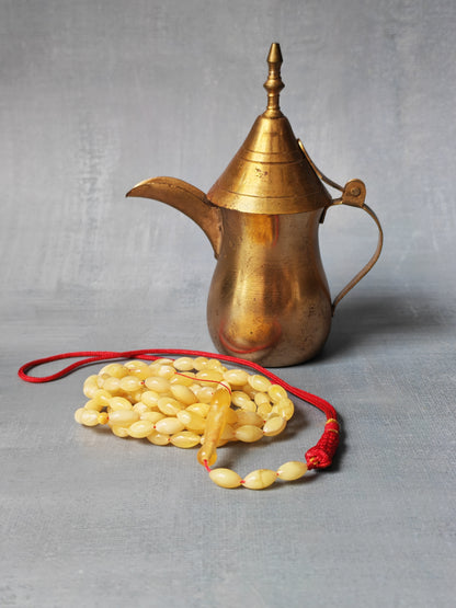 Micro Baltic Amber Rosary | 99+3 Milk Cloudy Olive Beads, Ultra Lightweight