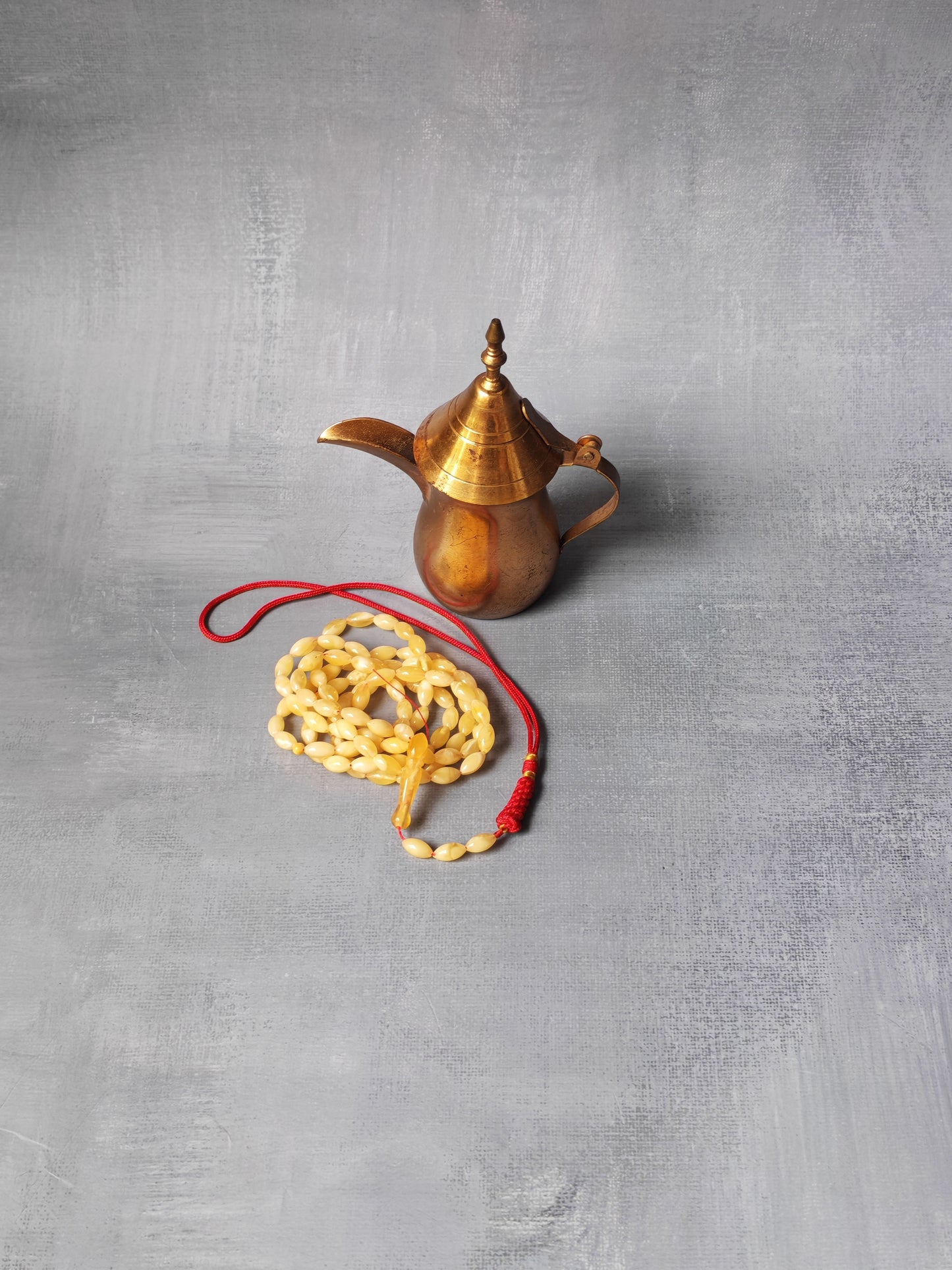 Micro Baltic Amber Rosary | 99+3 Milk Cloudy Olive Beads, Ultra Lightweight