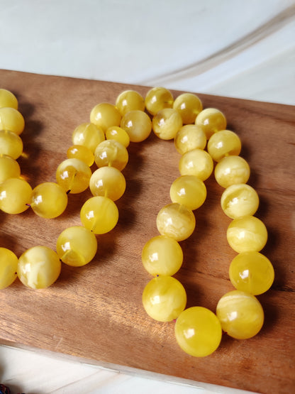 Highly Collectible Extra Long Natural Amber Misbaha 61 Beads from Private Collector from Poland