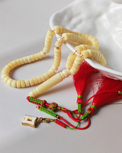 Amber Rosary – 99 Beads | Milk & White Donut Discs