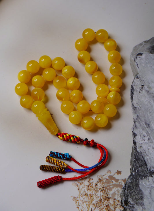 Butterscotch Amber Rosary with Certificate / Tasbih 33