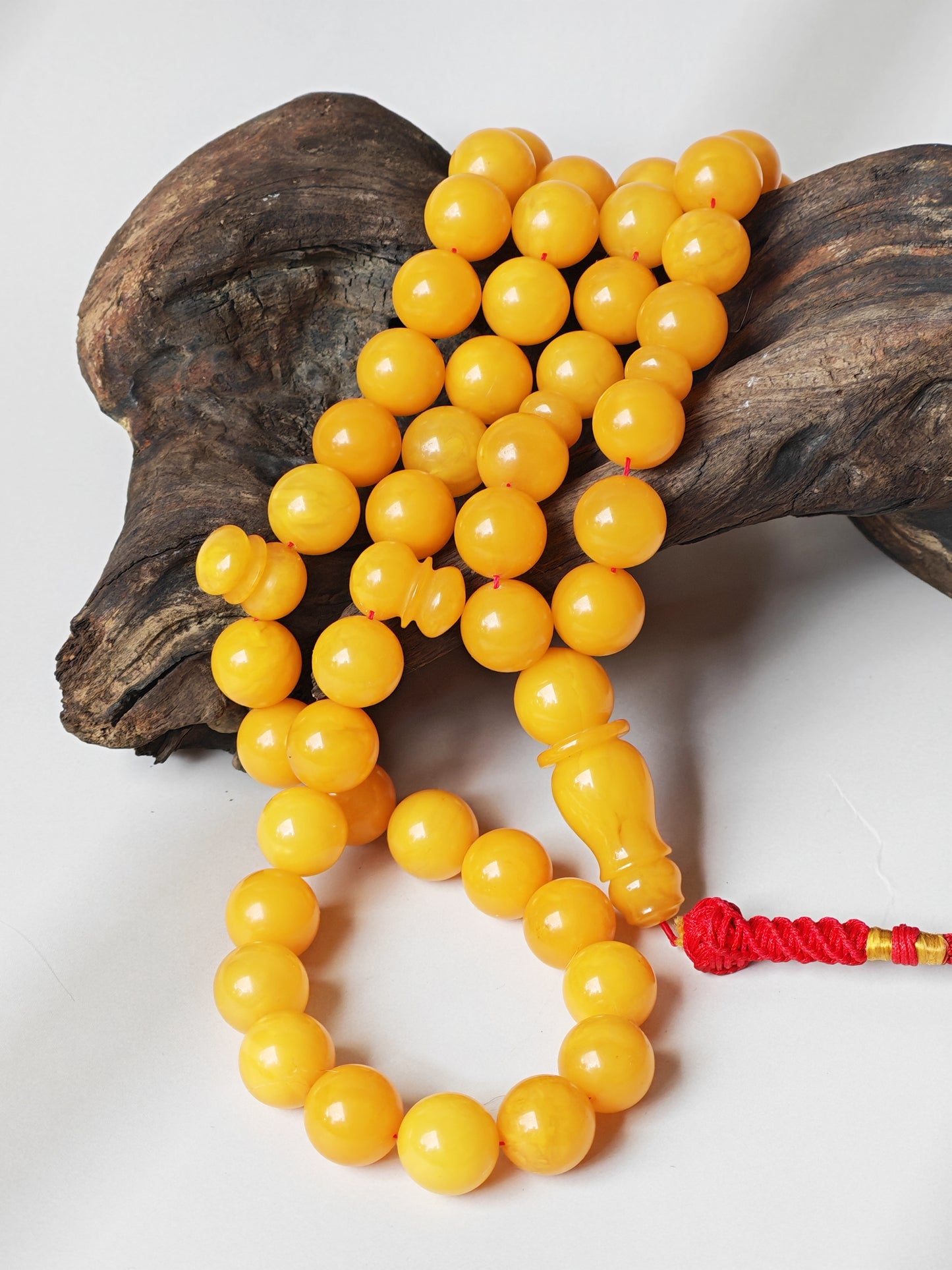 Aged Butterscotch Amber Rosary | 55 Beads, Collectible Piece