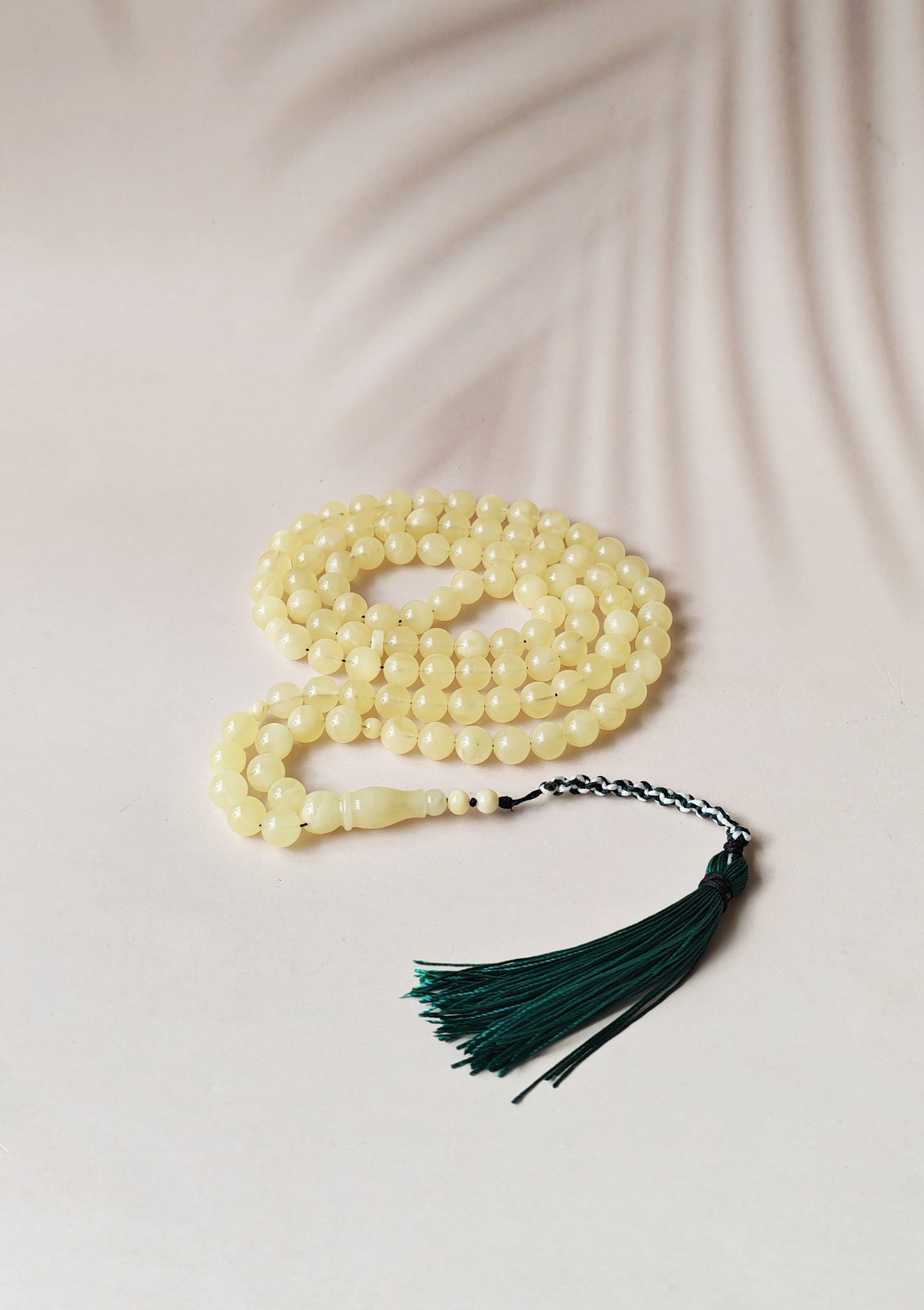 Super Bright Milk Newly Crafted Amber Misbah 99 Beads | 7.5 mm